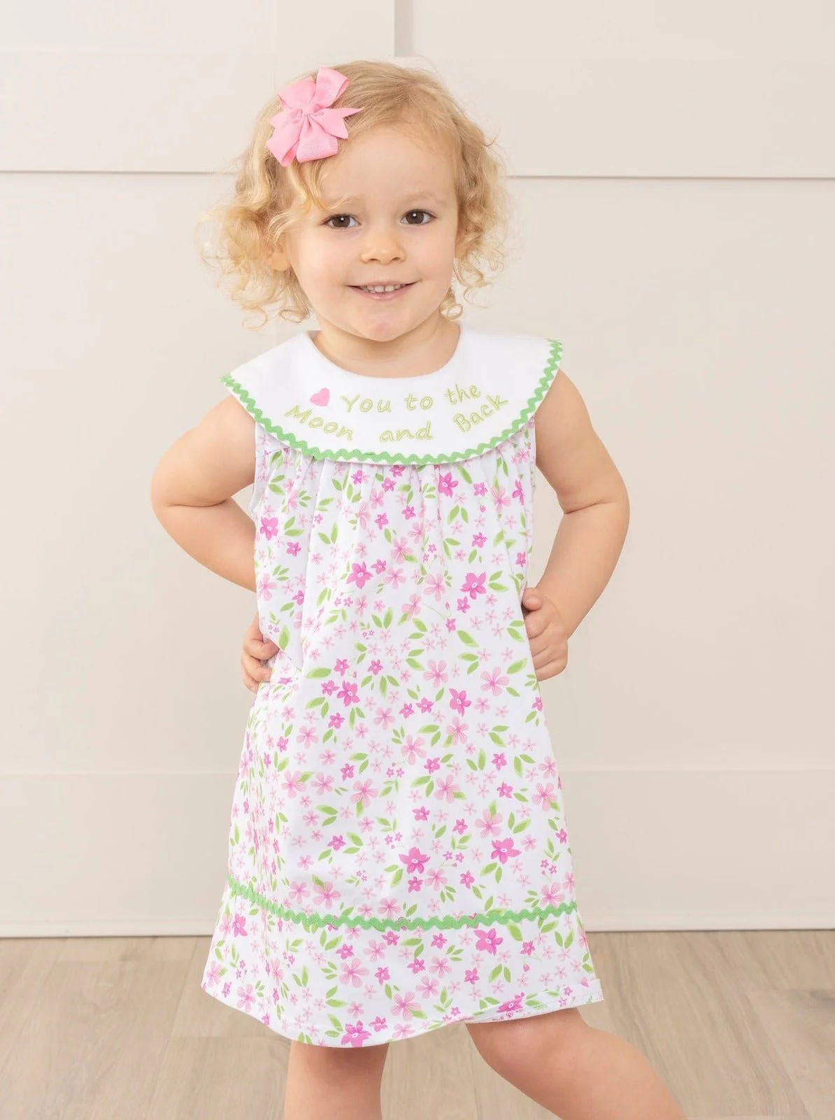 Pink Floral "Moon & Back" Dress