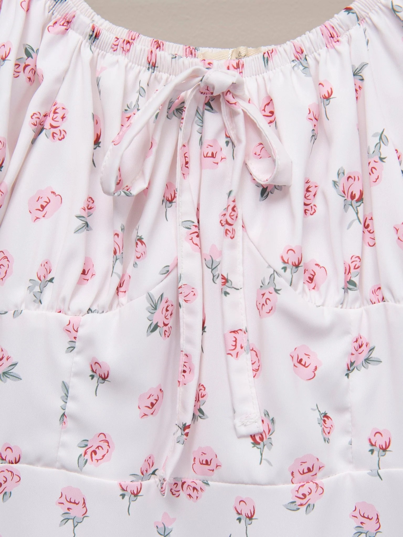 Pink Floral Puff Sleeve Dress - Image 5