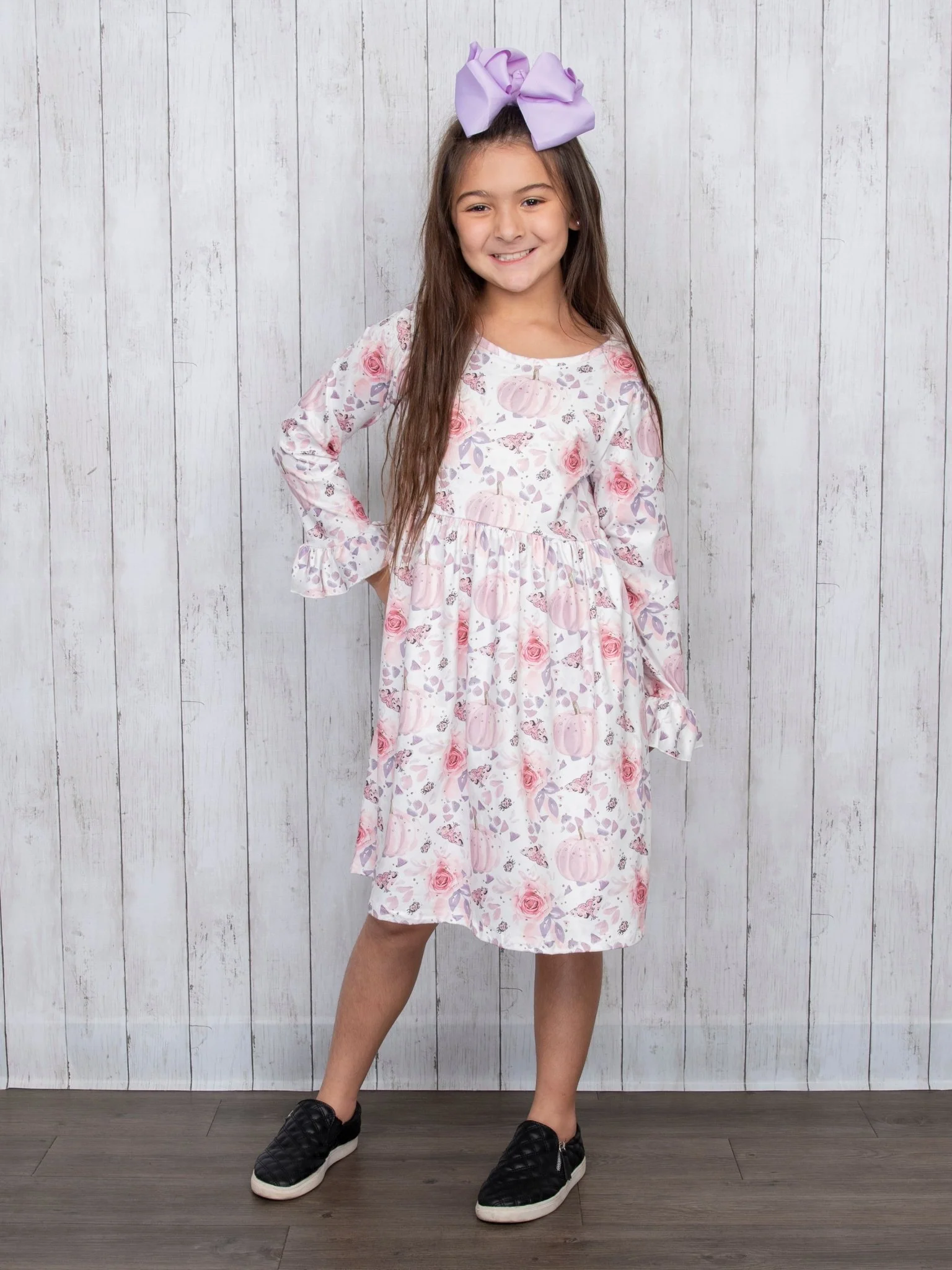 Pink Floral Pumpkin Dress - Image 3
