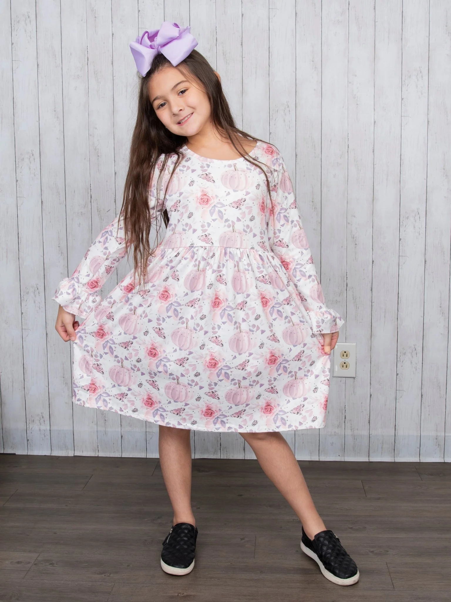 Pink Floral Pumpkin Dress - Image 5