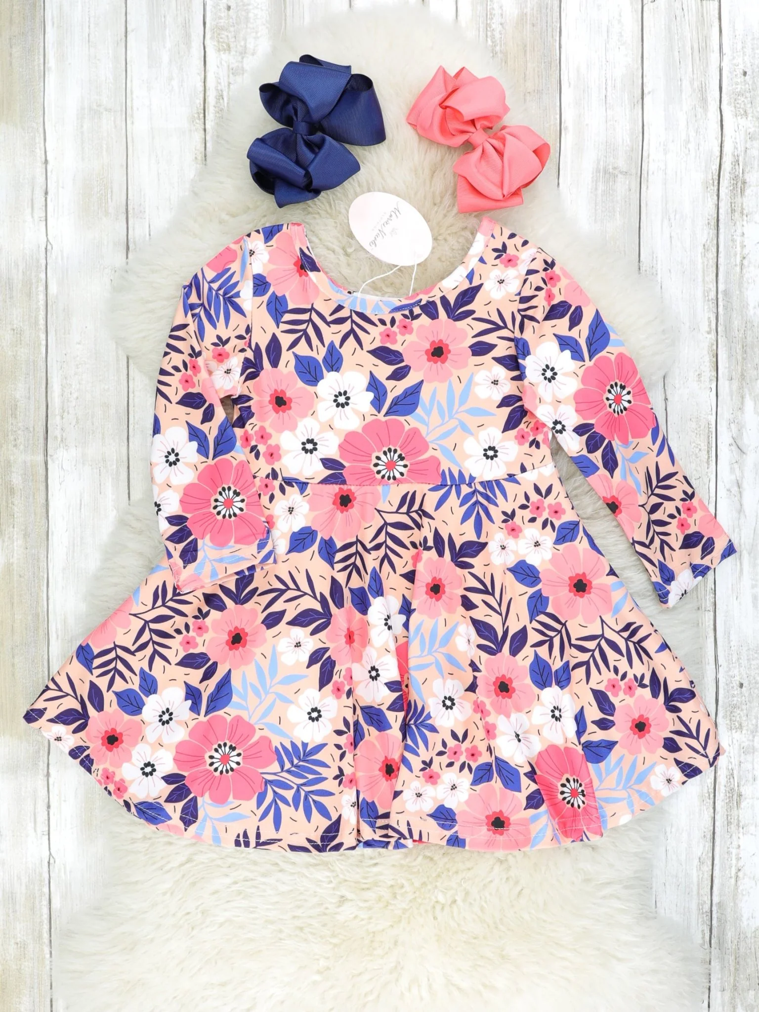 Pink Floral Swing Dress