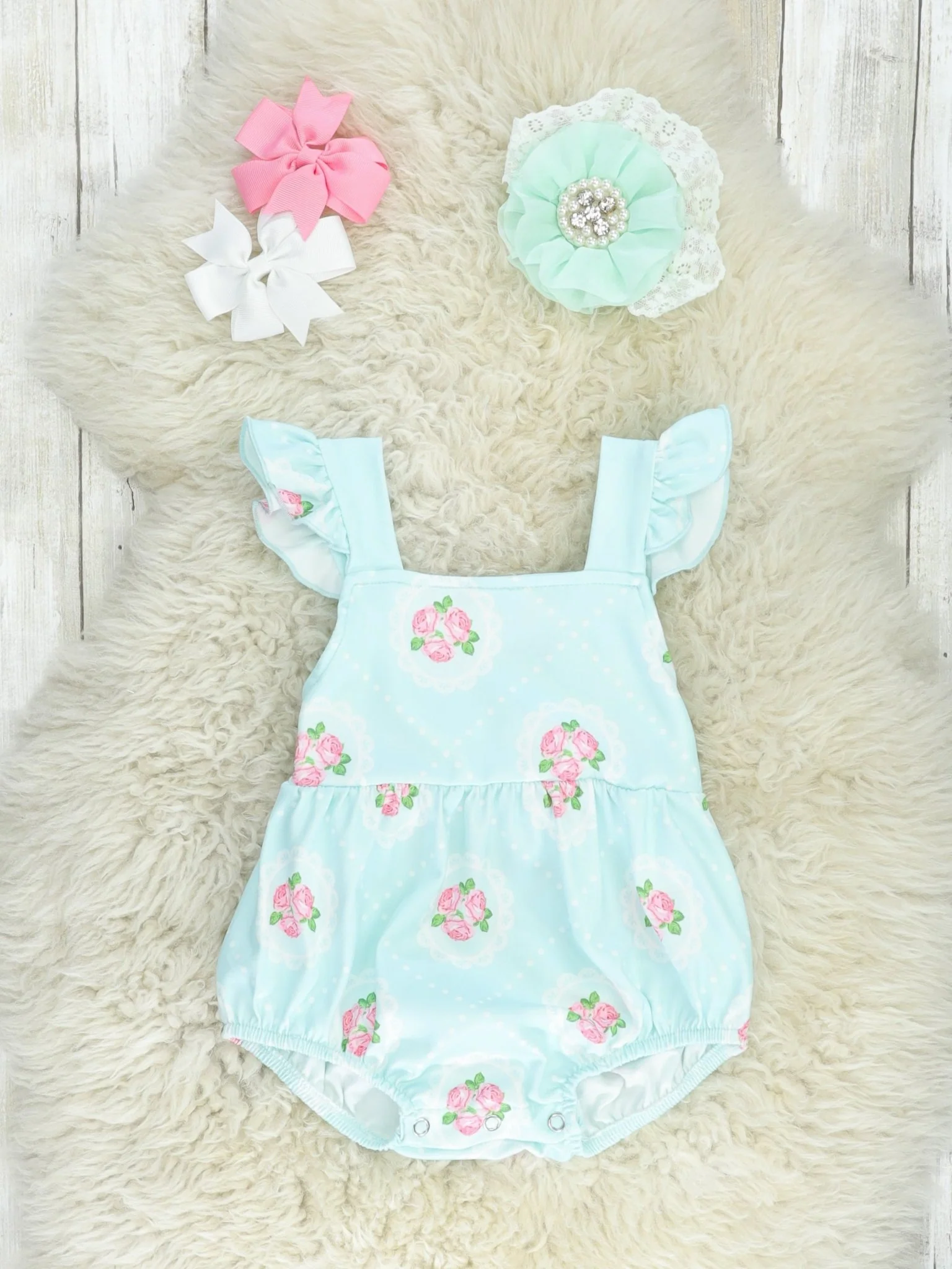 Pink Floral Tie Tank Bubble Romper - Image 2