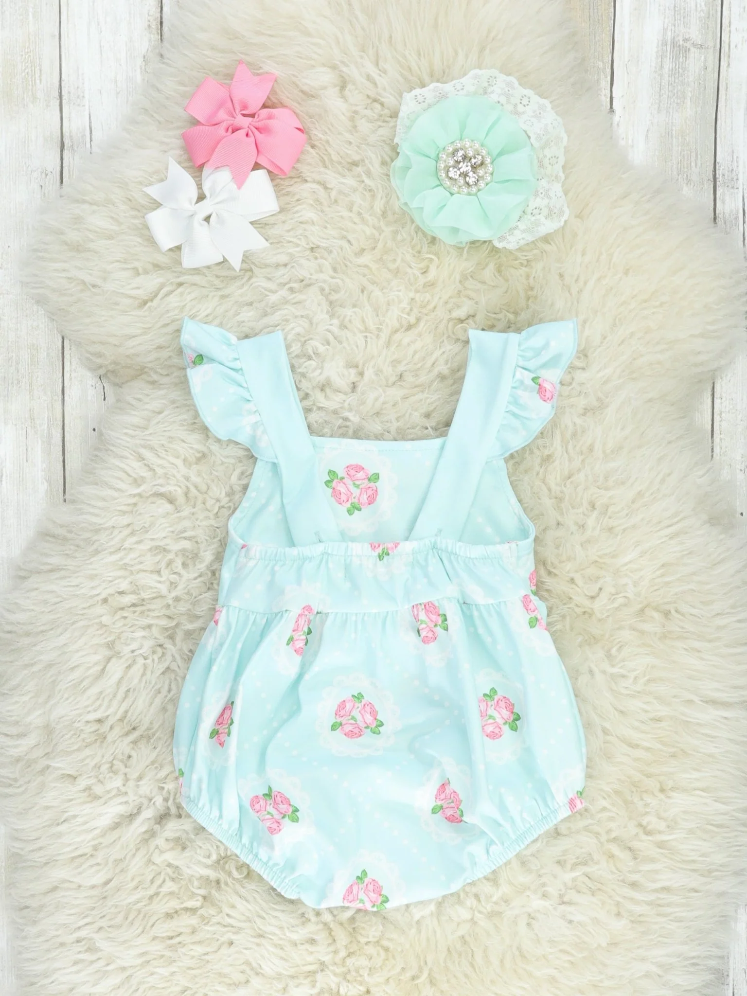 Pink Floral Tie Tank Bubble Romper - Image 3