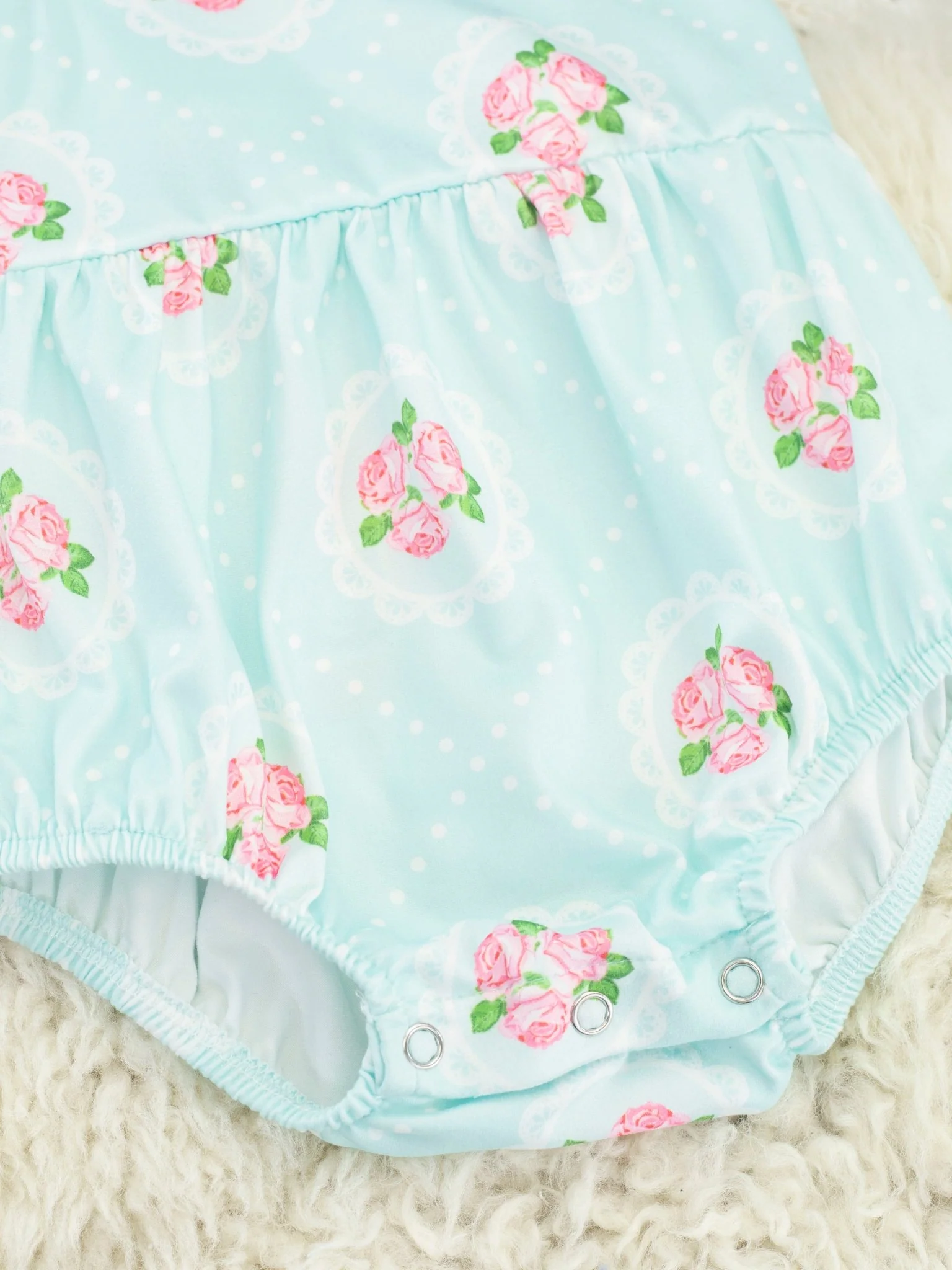 Pink Floral Tie Tank Bubble Romper - Image 4