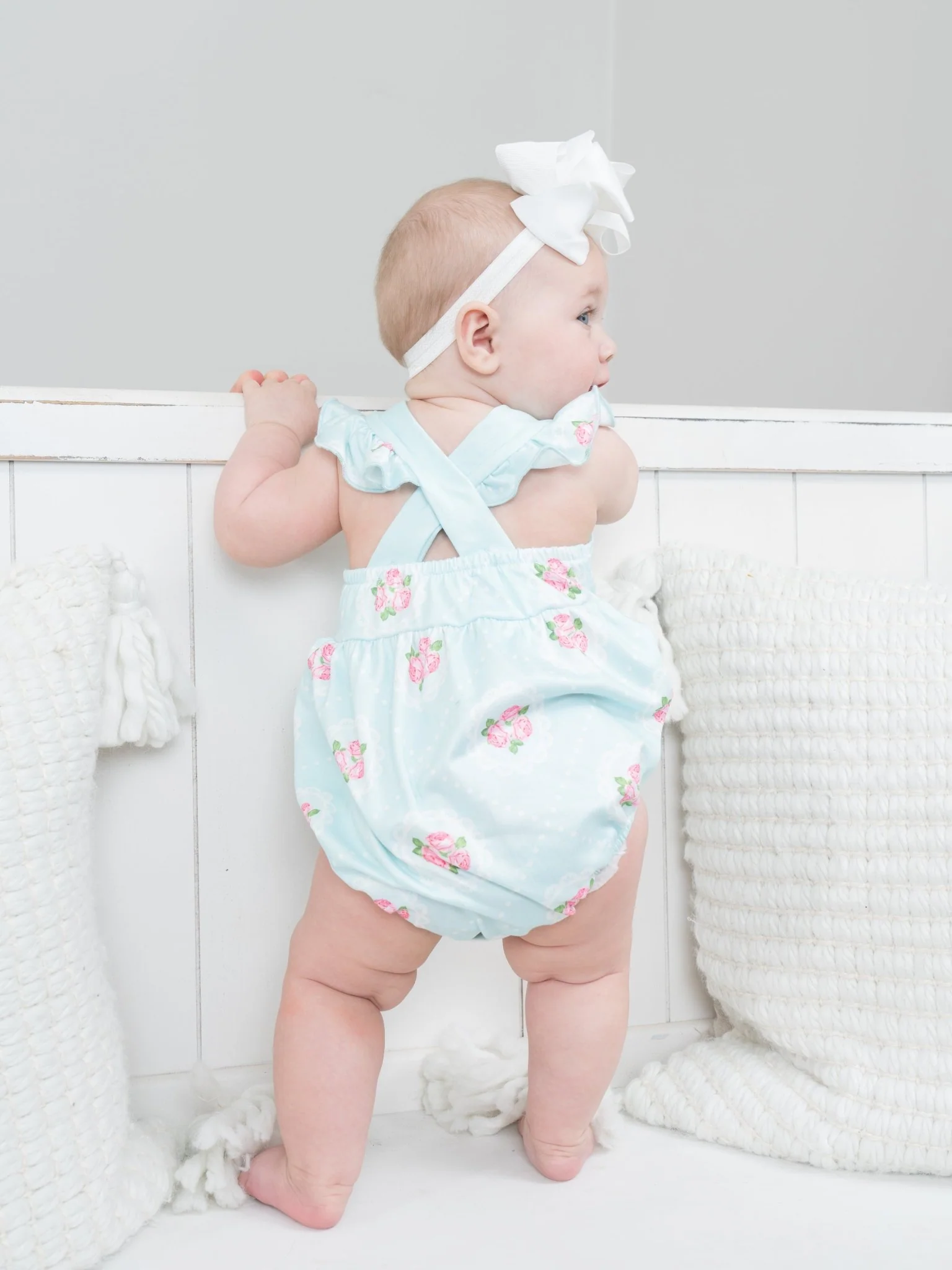 Pink Floral Tie Tank Bubble Romper - Image 5