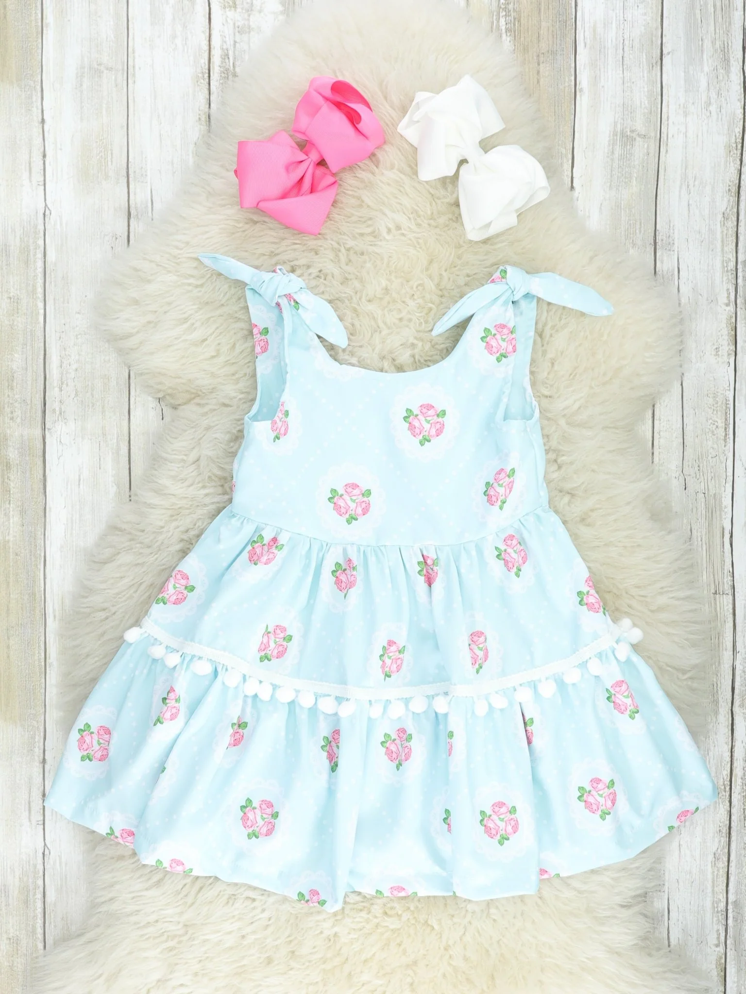 Pink Floral Tie Tank Dress