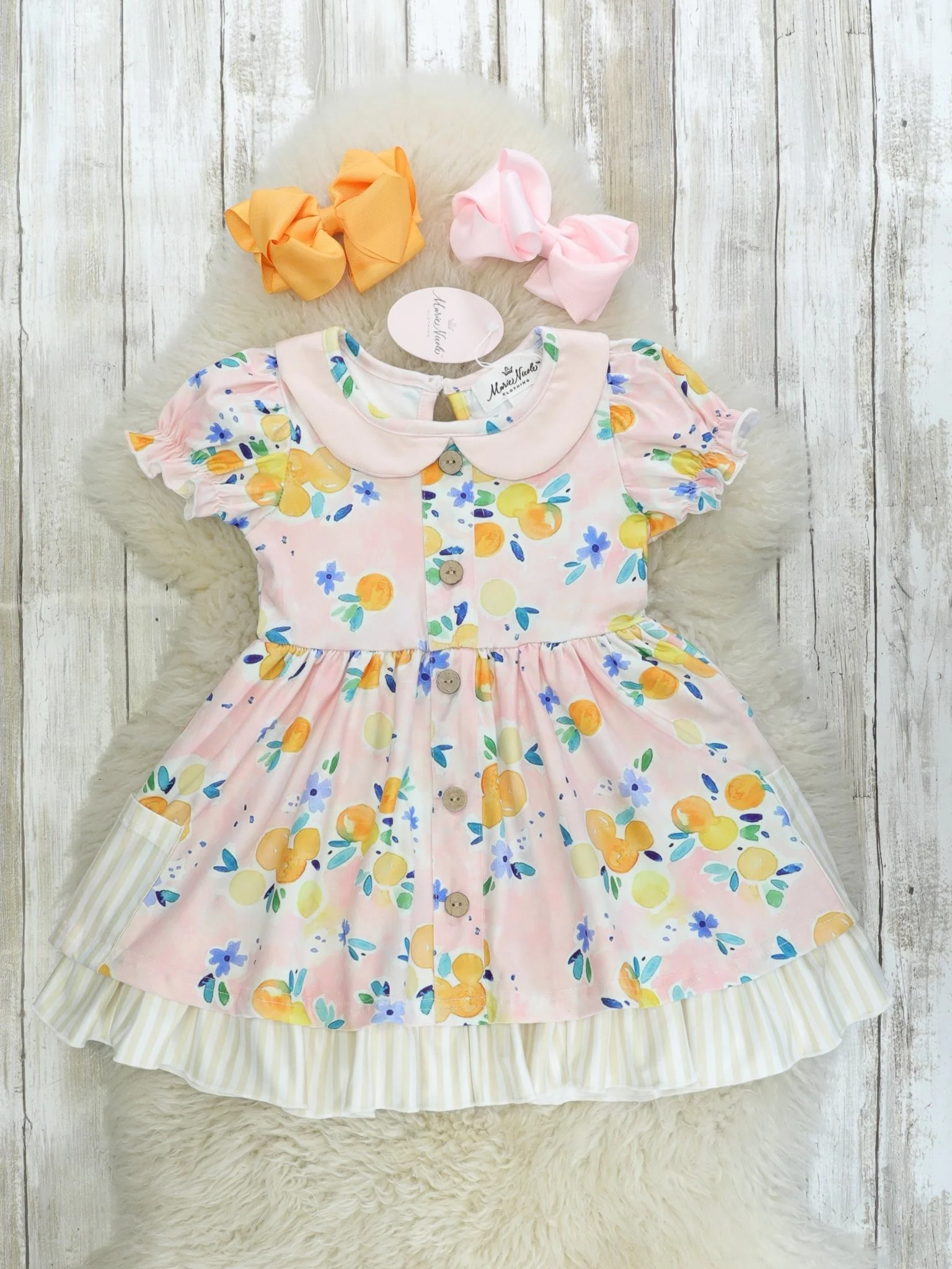 Pink Floral Vintage Pocket Dress