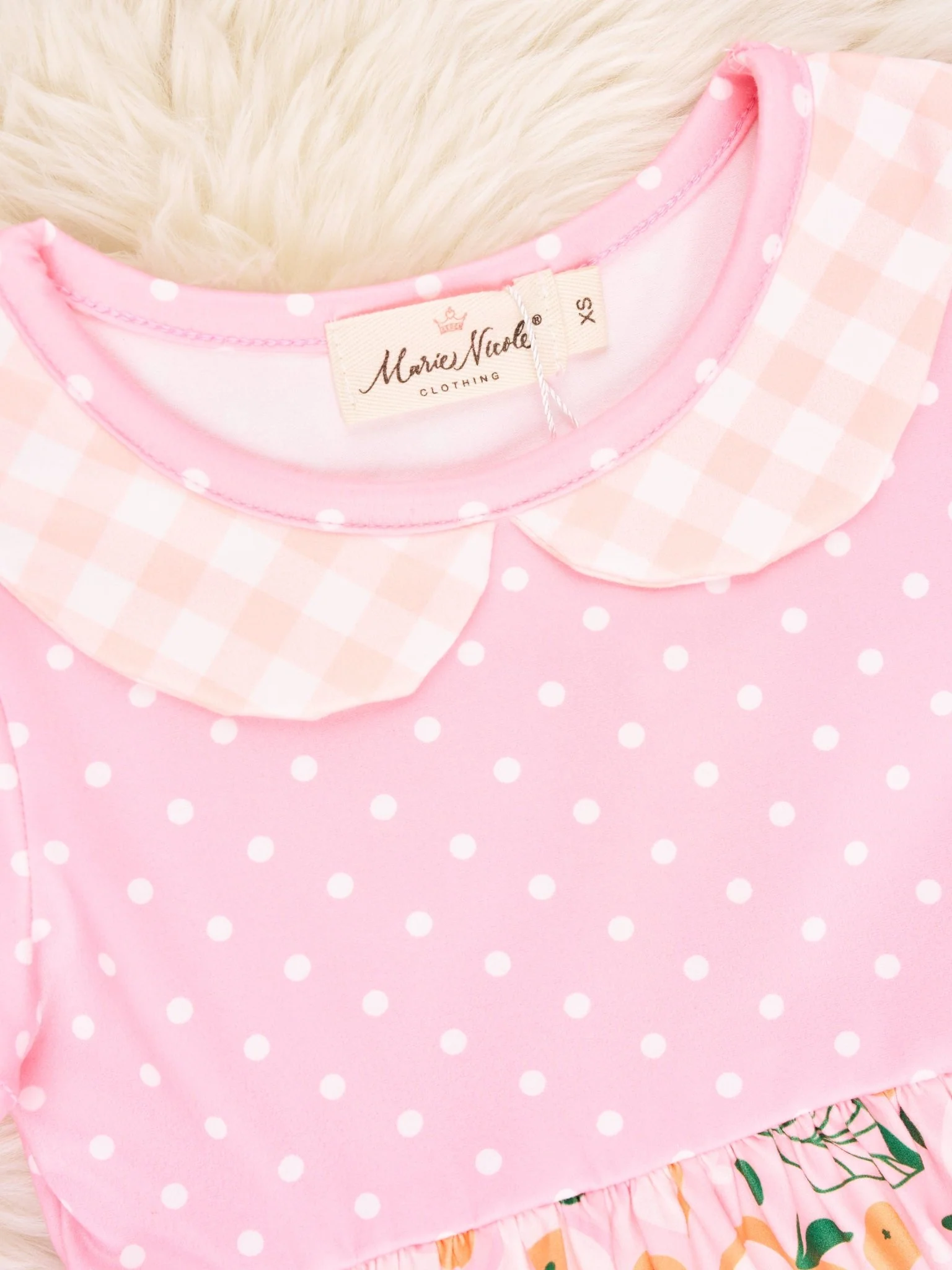 Pink Fruit Vintage Ruffle Dress - Image 2