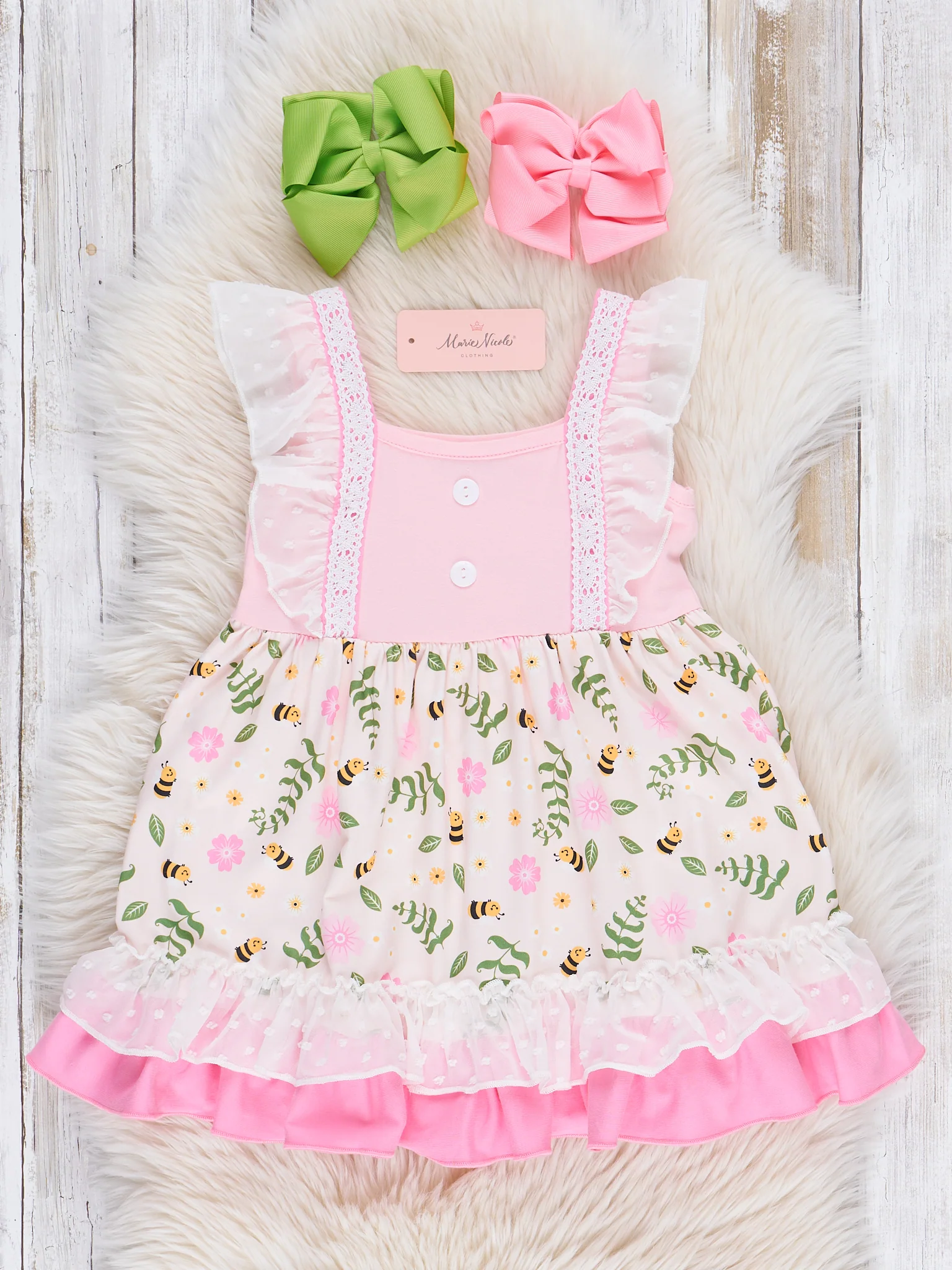 Pink Garden Frolic Ruffle Dress - Image 2