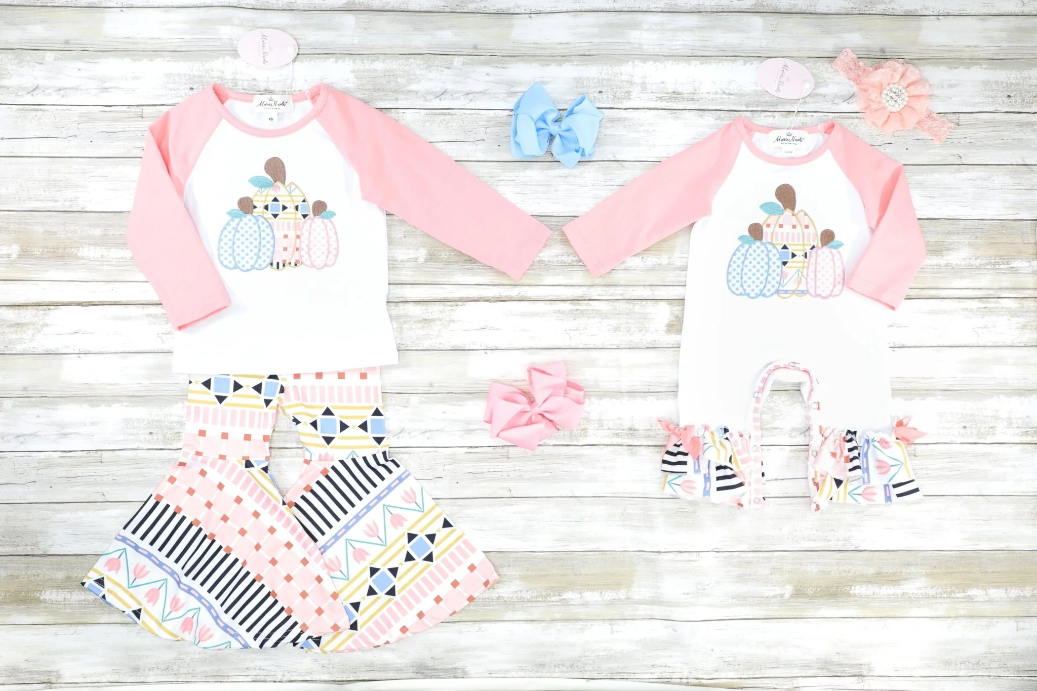Pink Geometric Pumpkin Bell Bottoms Outfit - Image 3