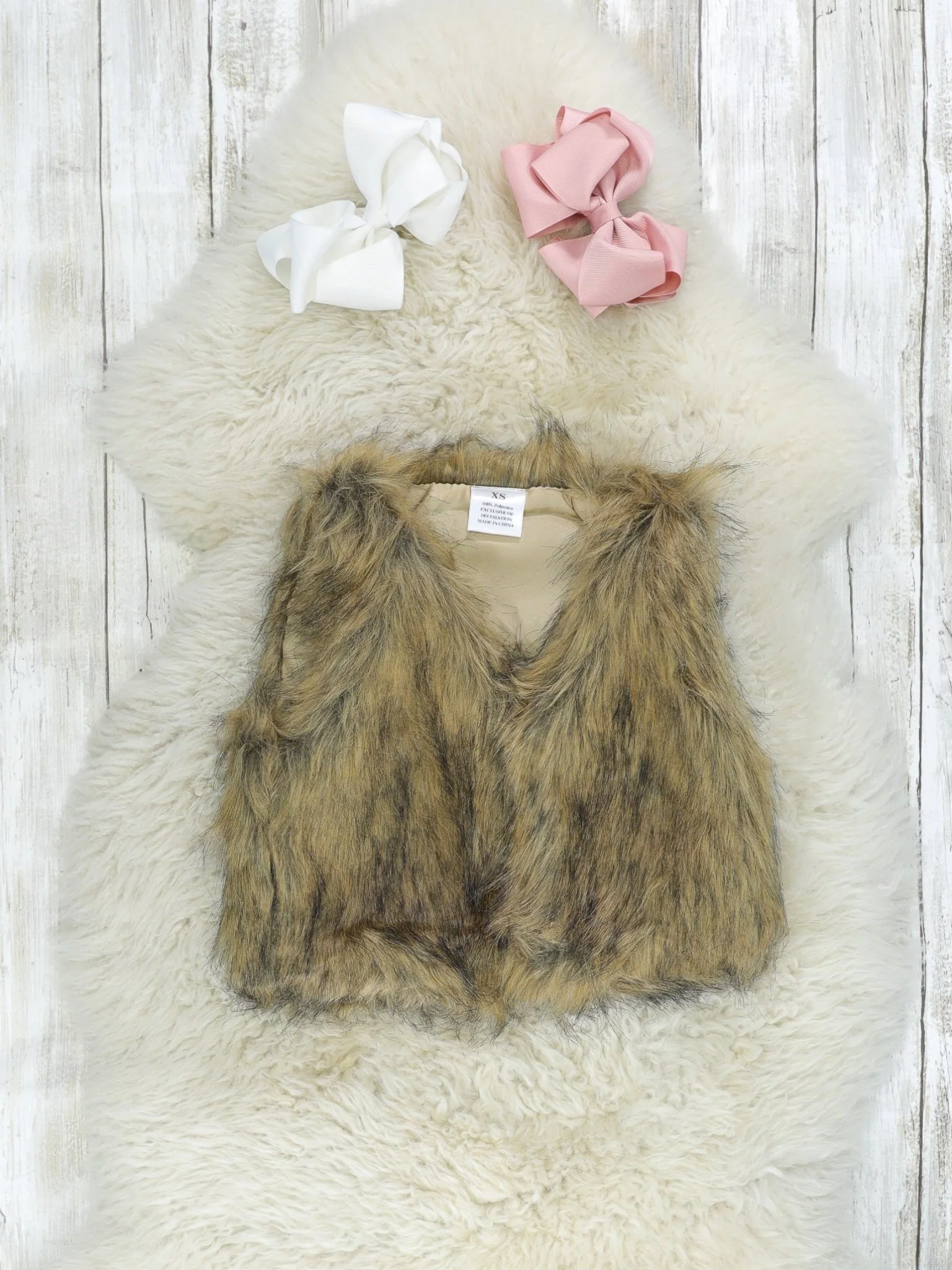 Pink Gingerbread Land Dress W/ Fur Vest - Image 3