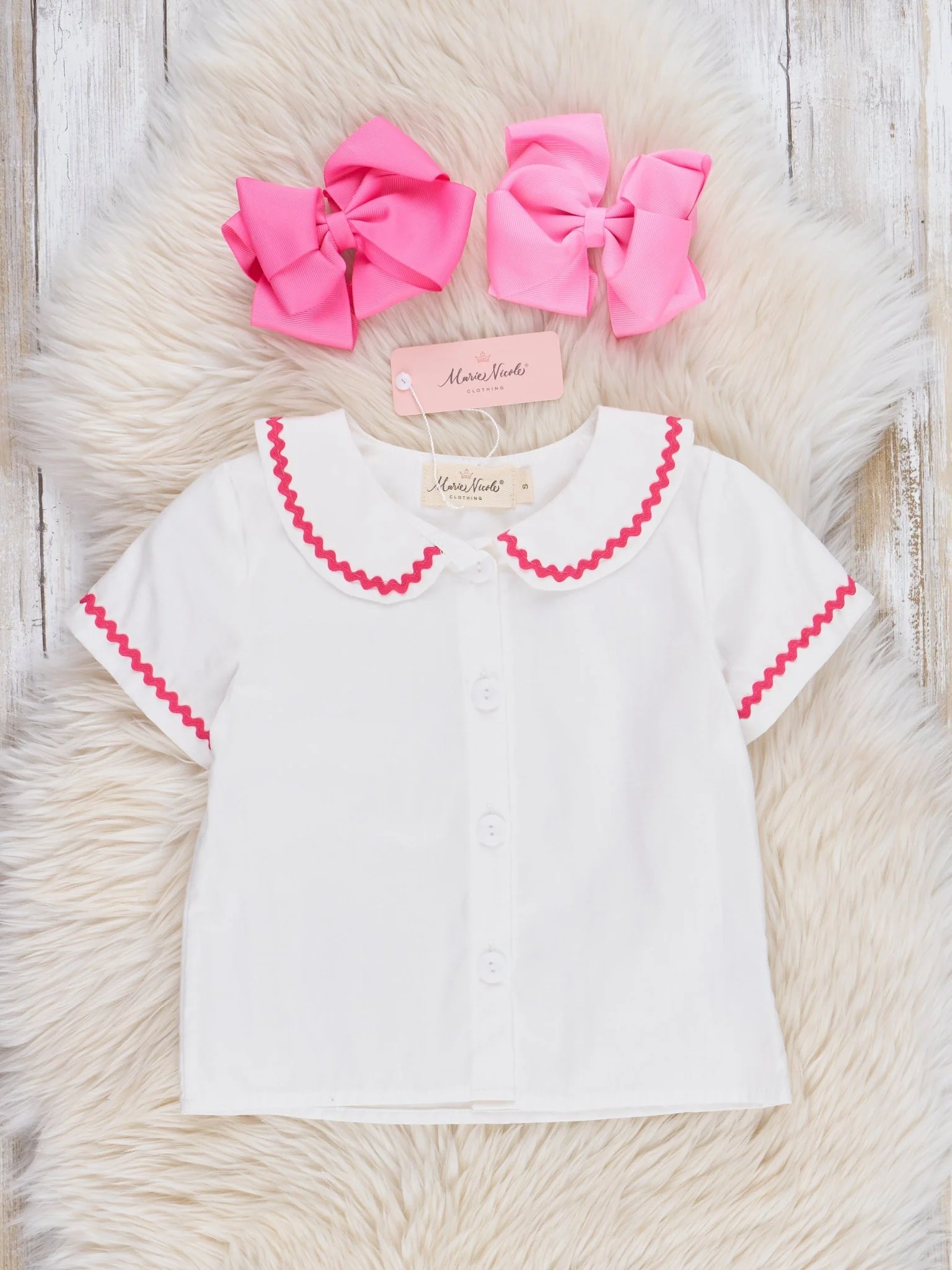 Pink Gingham Pencil Princess Skirtall Set - Image 4