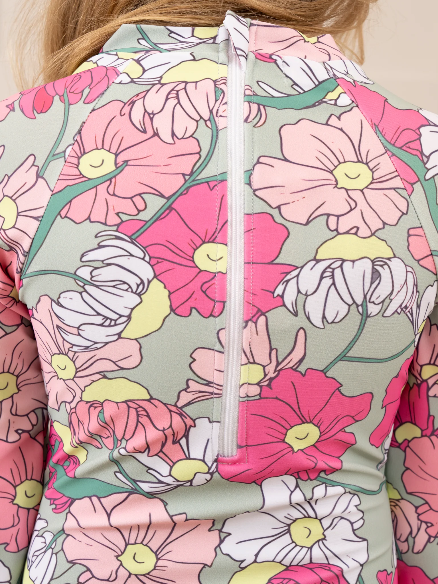 Pink & Green Blossoms Ruffle Swimsuit - Image 4