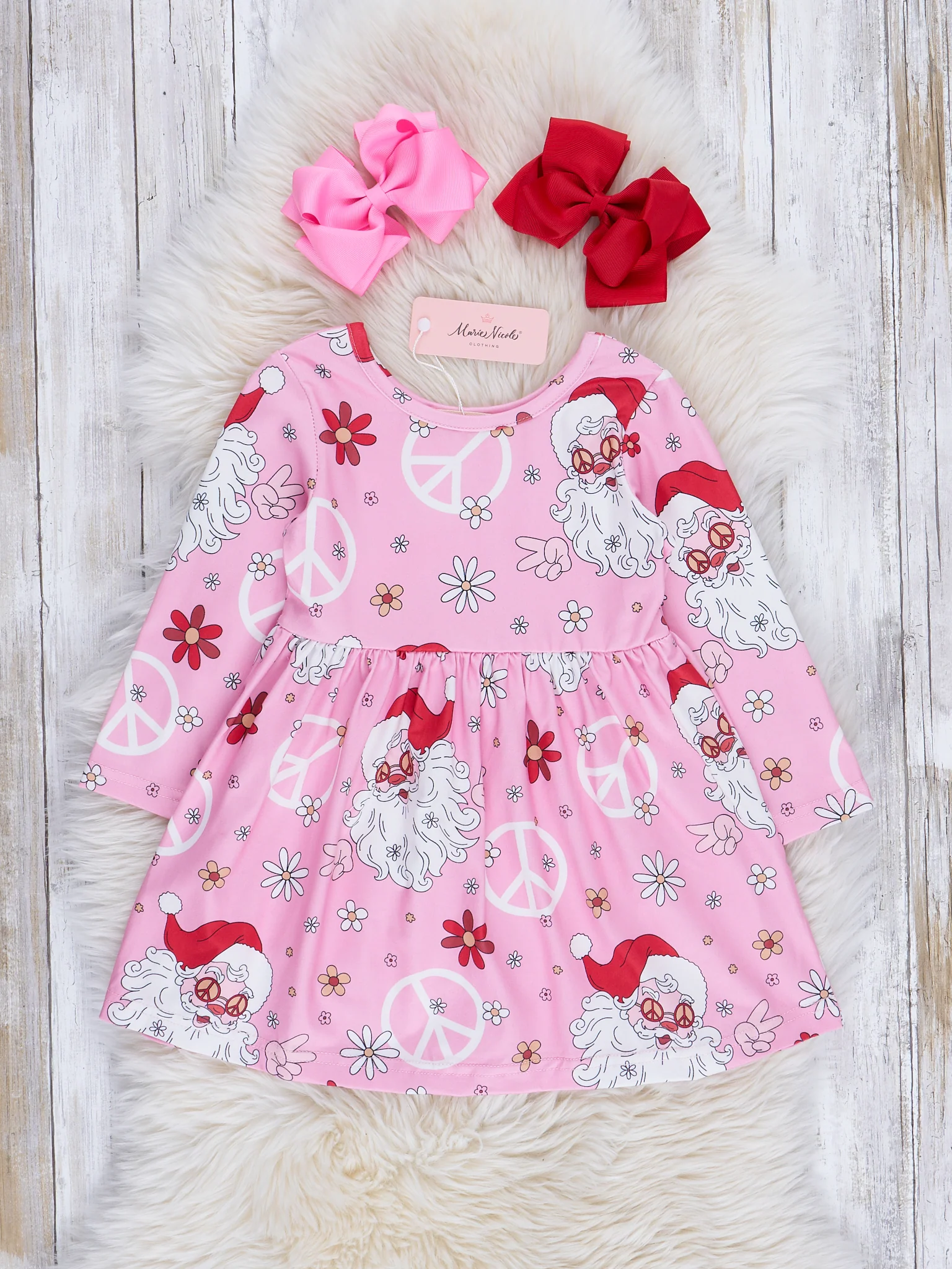 Pink Groovy Santa Swing Dress
