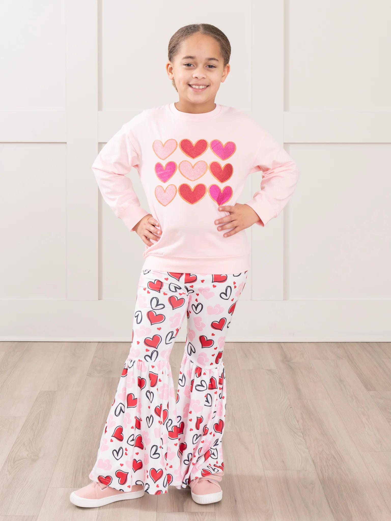 Pink Hearts Bell Bottoms Outfit