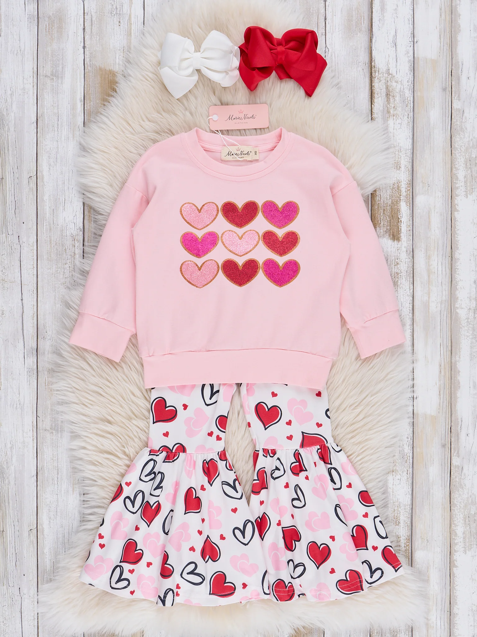 Pink Hearts Bell Bottoms Outfit - Image 2