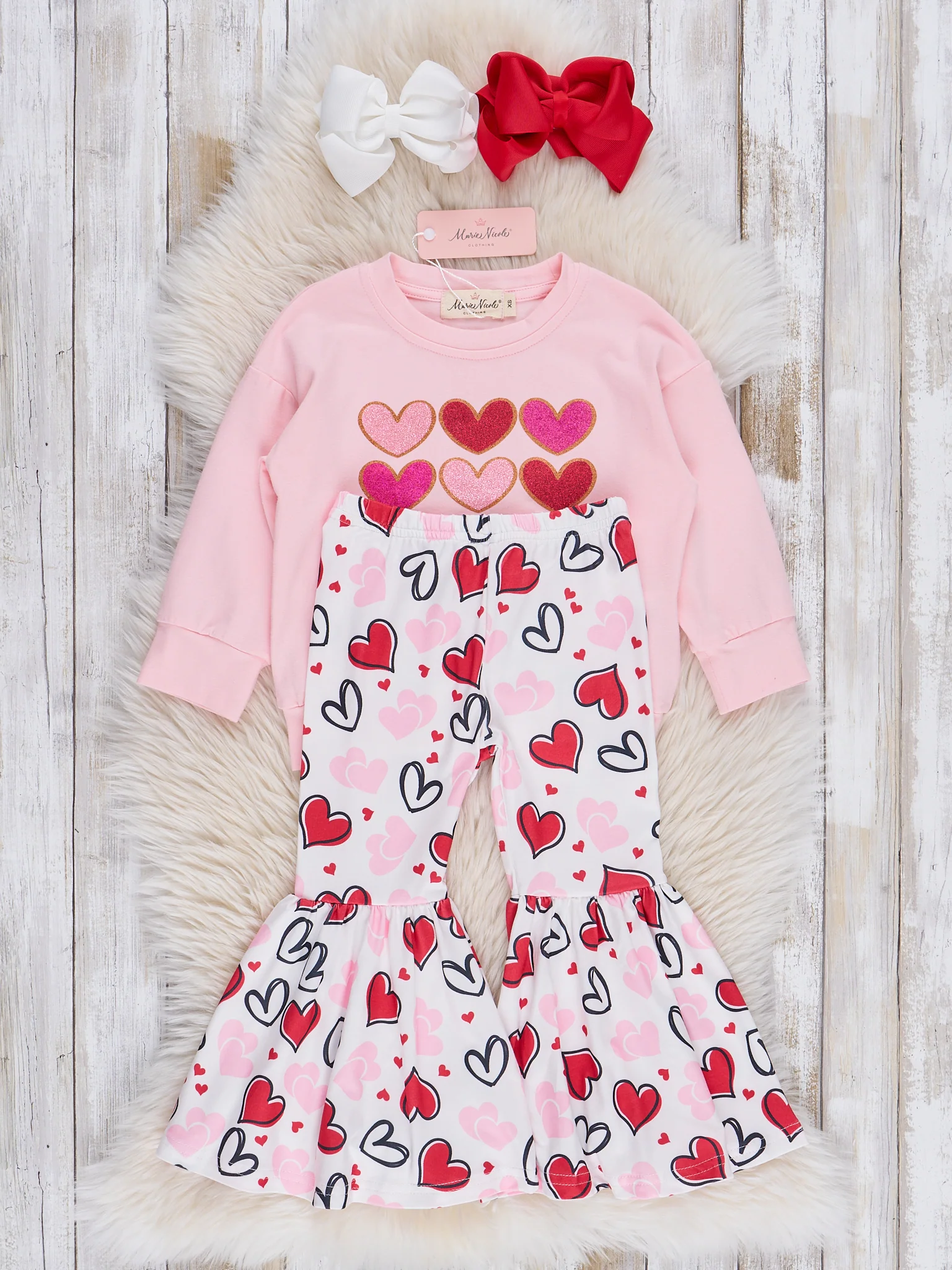 Pink Hearts Bell Bottoms Outfit - Image 3