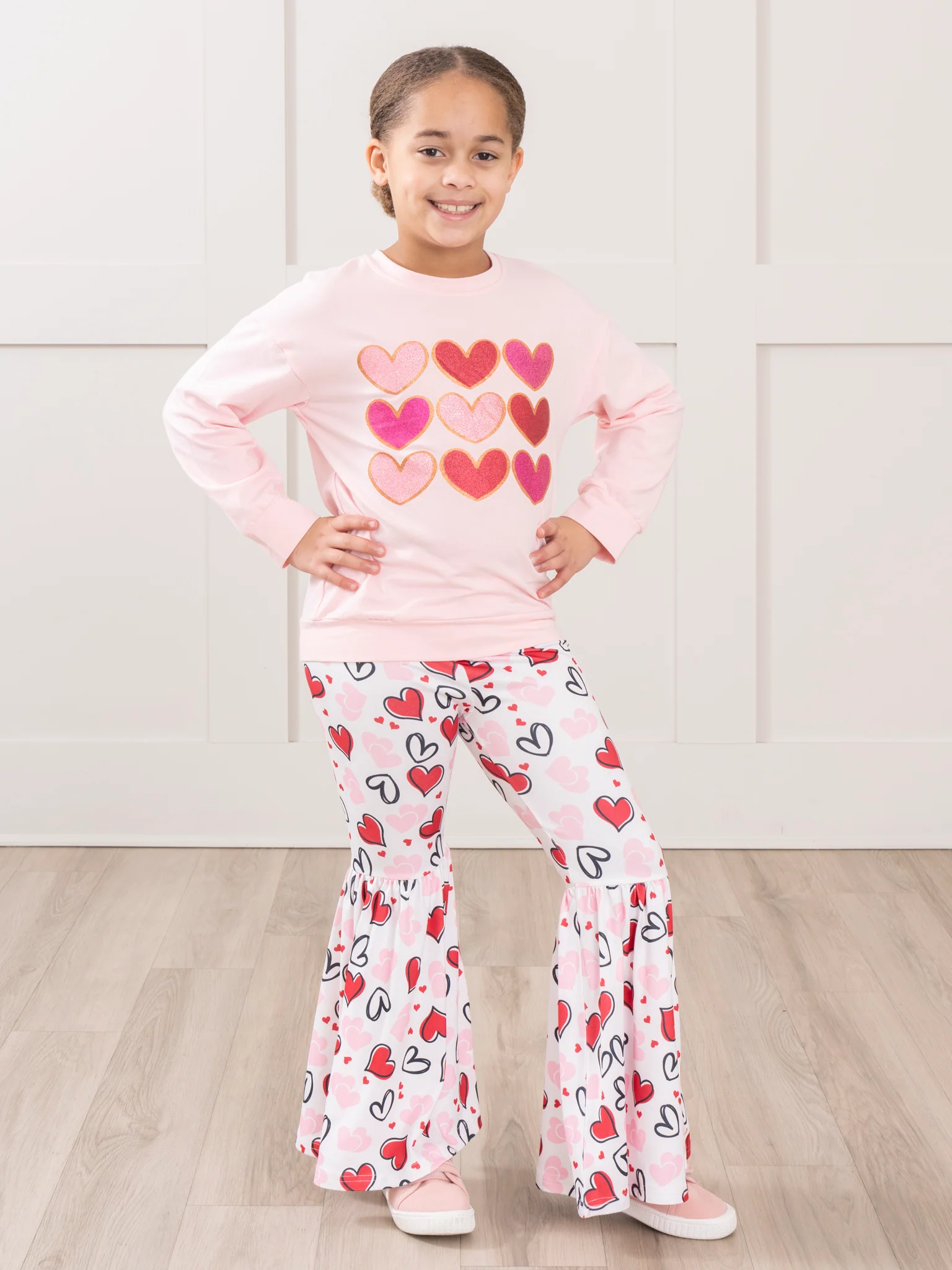 Pink Hearts Bell Bottoms Outfit - Image 5