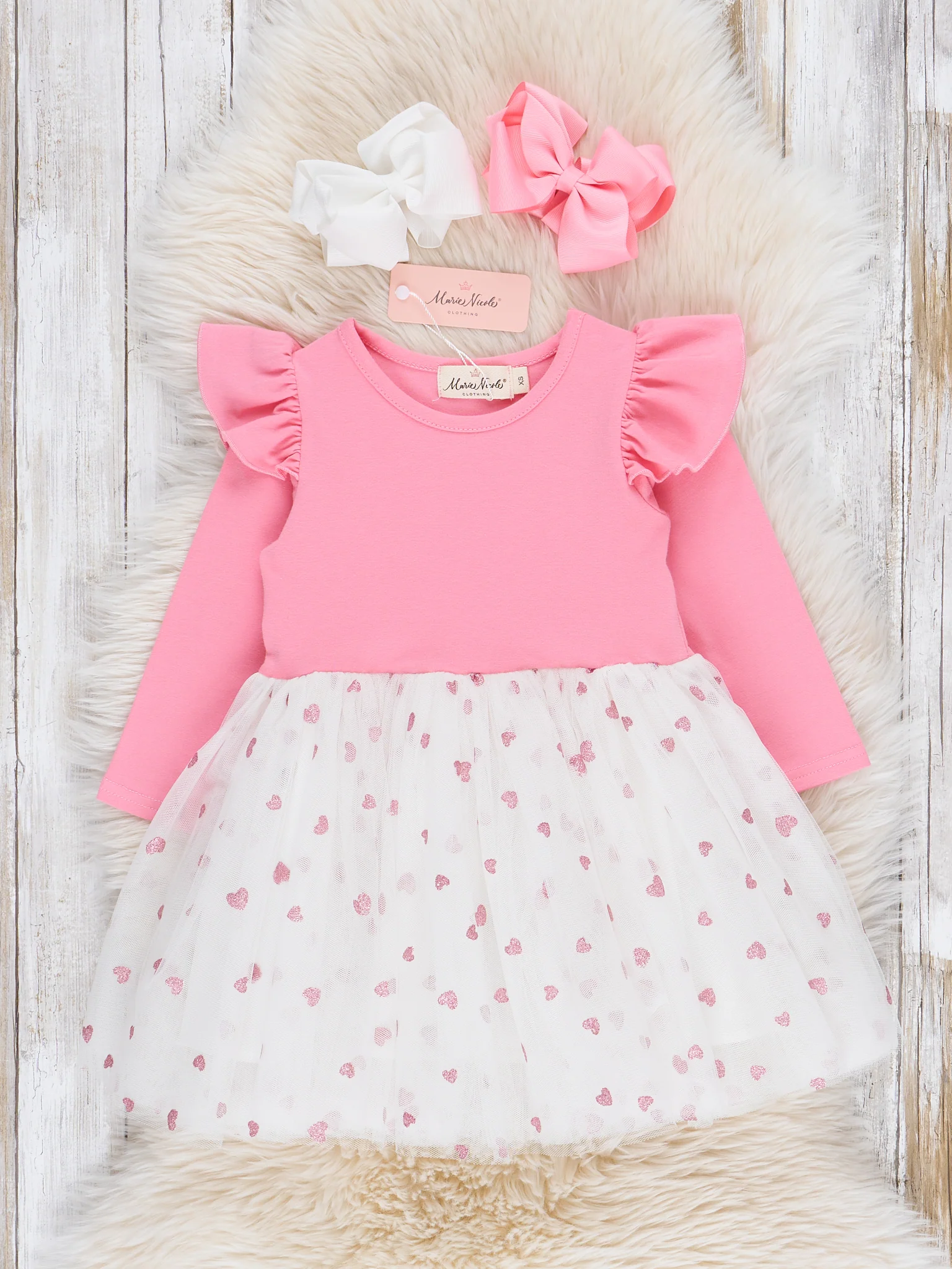 Pink Hearts Tulle Dress - Image 2