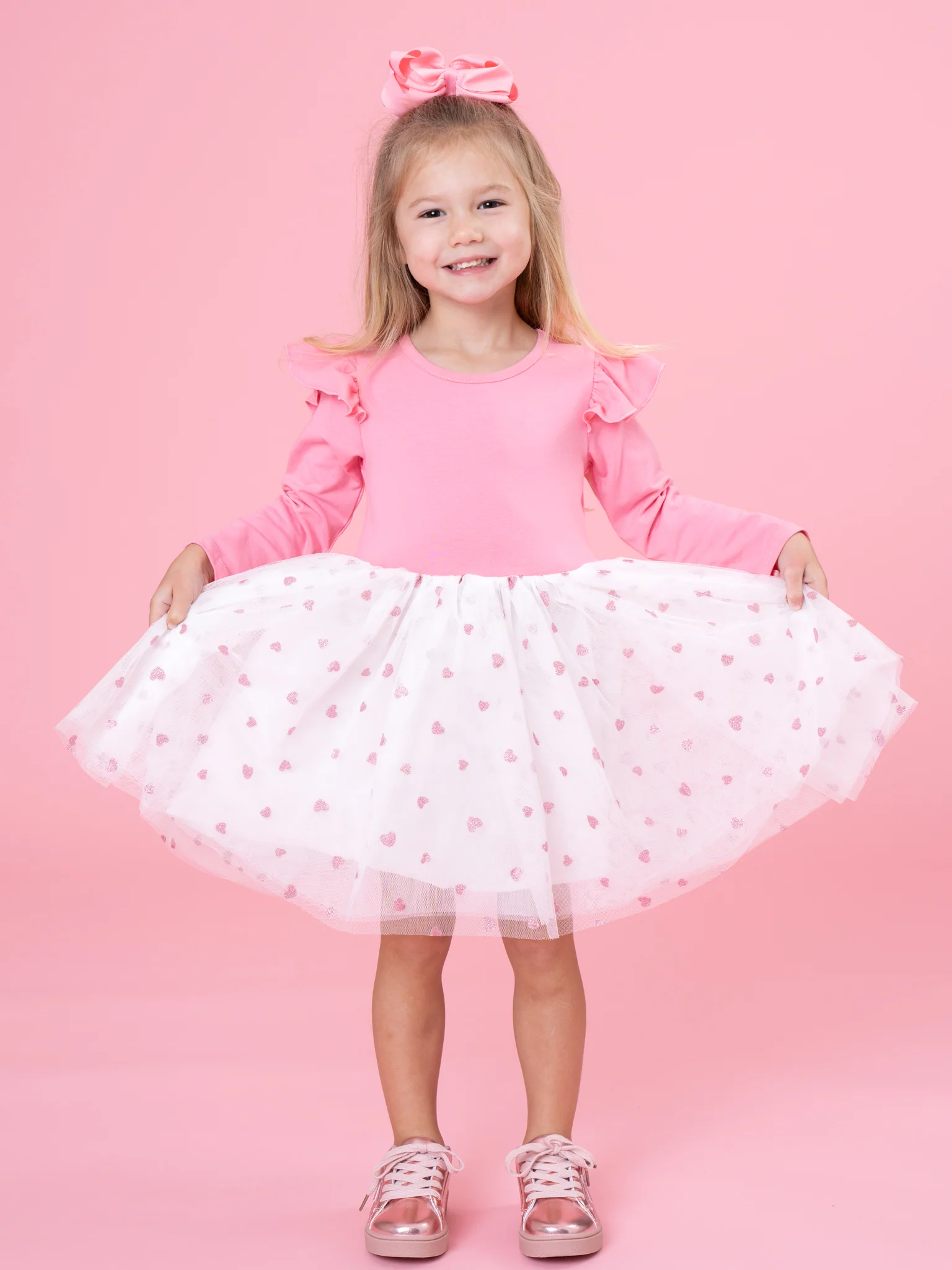 Pink Hearts Tulle Dress - Image 4
