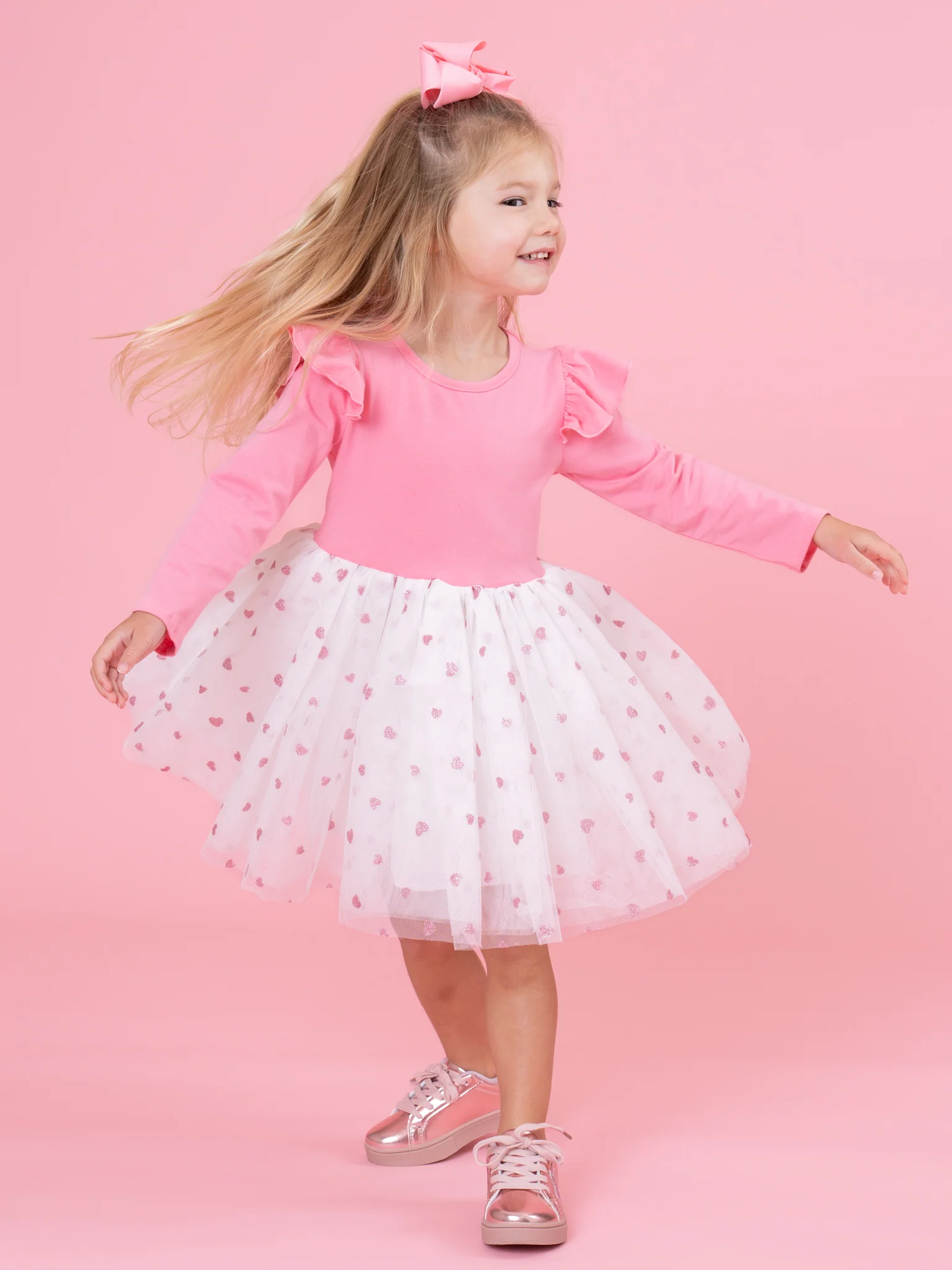 Pink Hearts Tulle Dress - Image 5