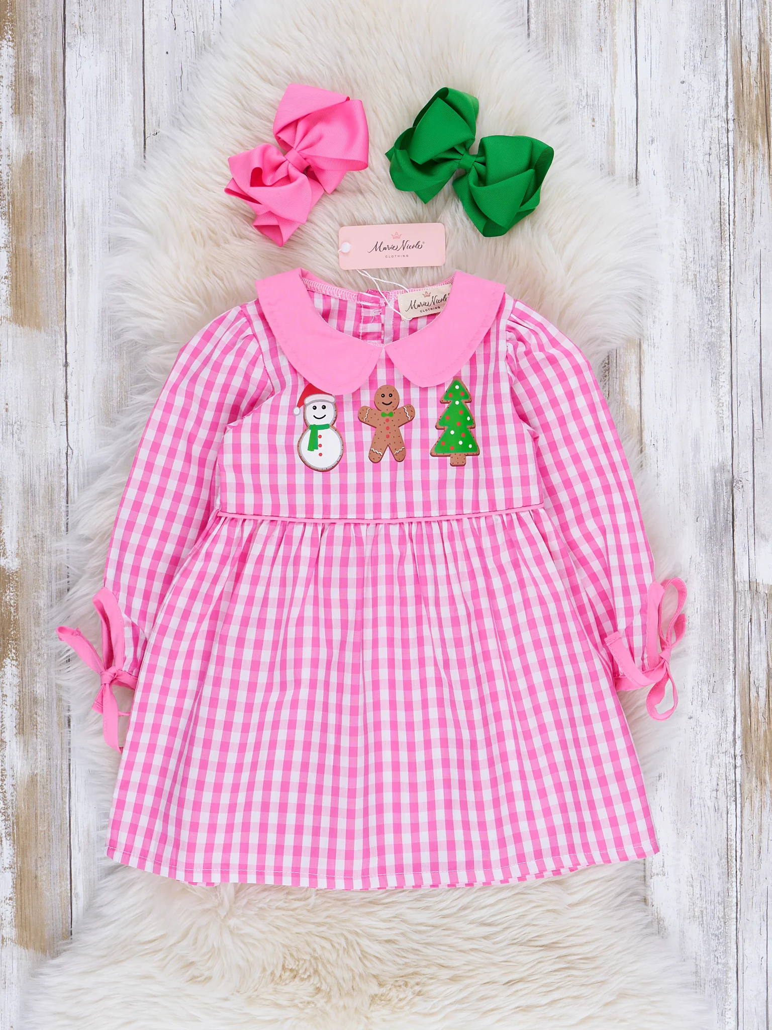 Pink Holiday Fun Gingham Dress