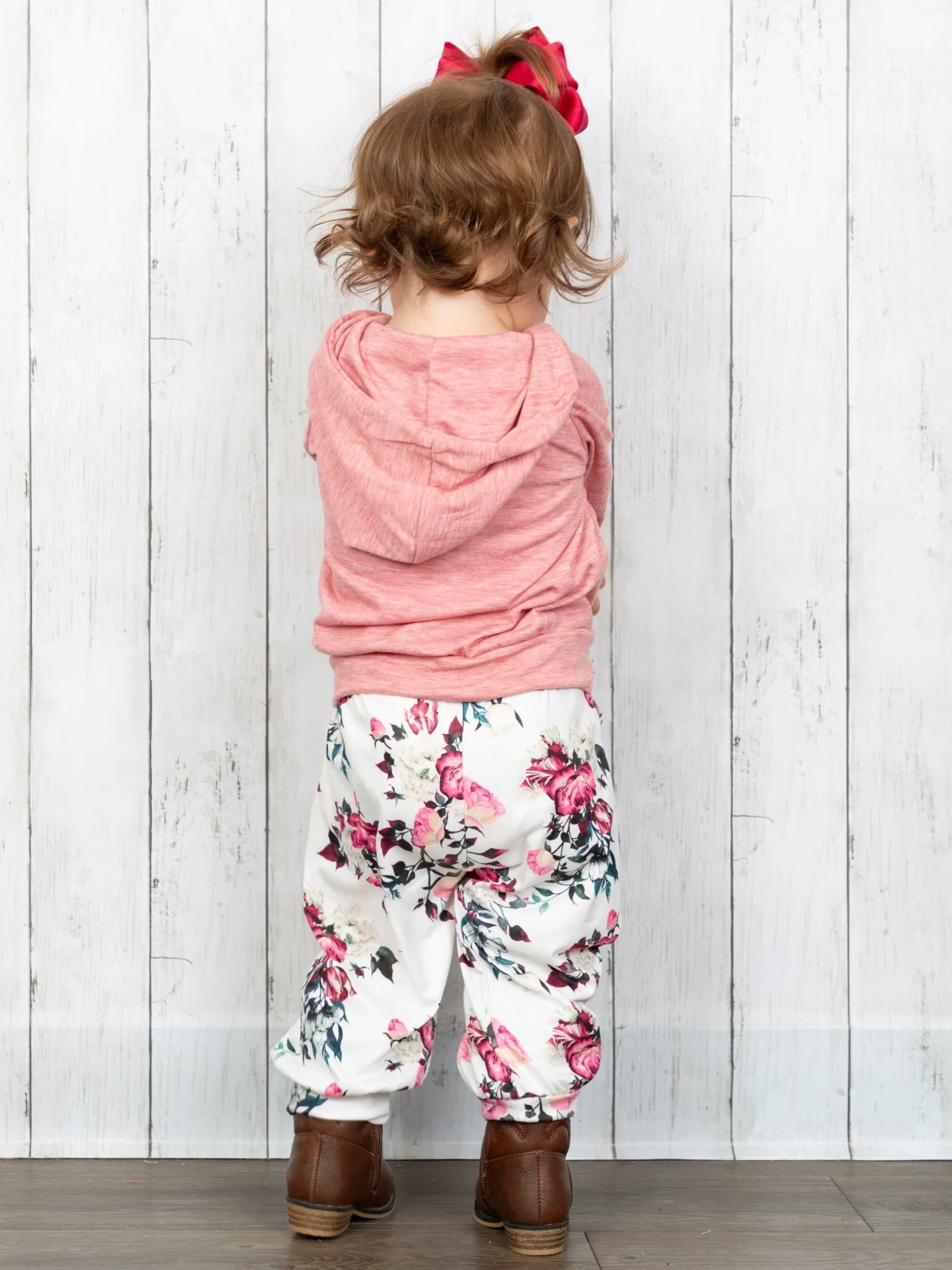 Pink Hoodie & Floral Joggers Outfit - Image 2