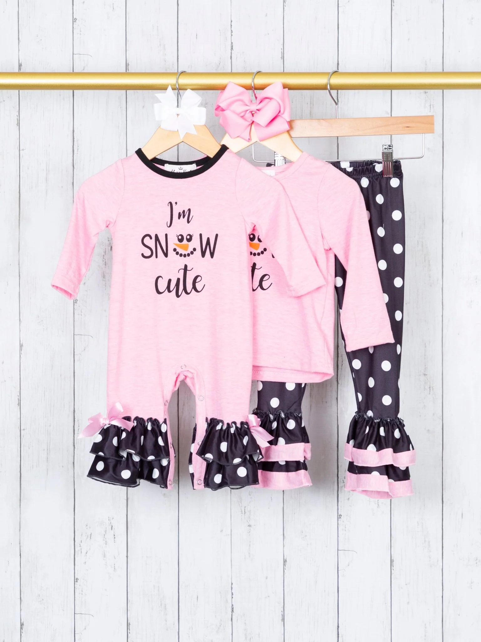 Pink "I'm Snow Cute" Ruffle Romper - Image 3