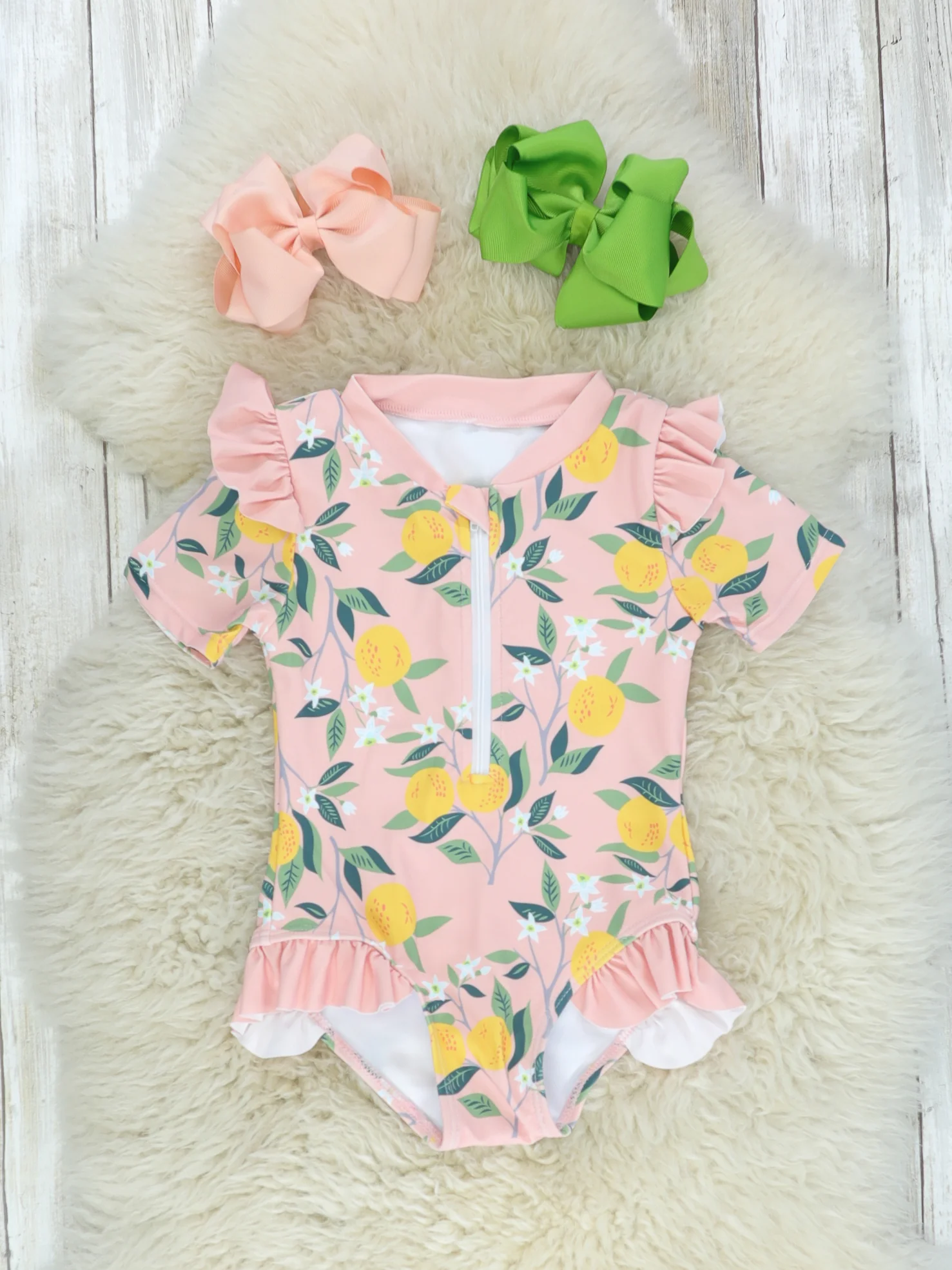 Peach Lemonade Ruffle One-Piece Swimsuit