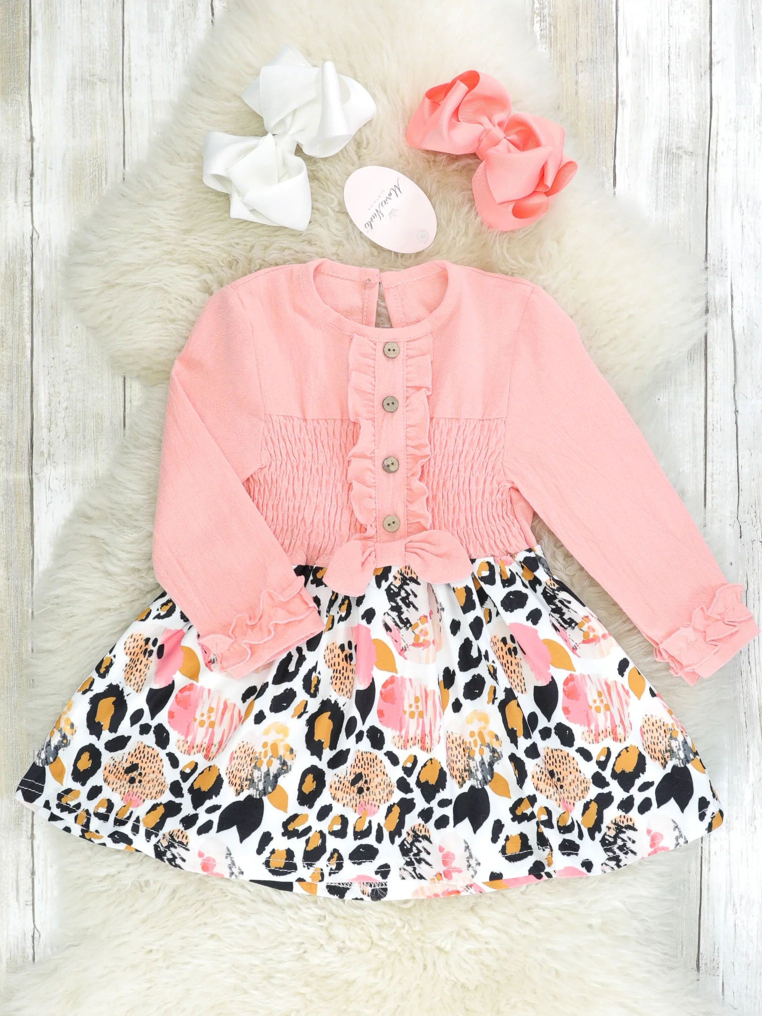 Pink Leopard Bow Dress