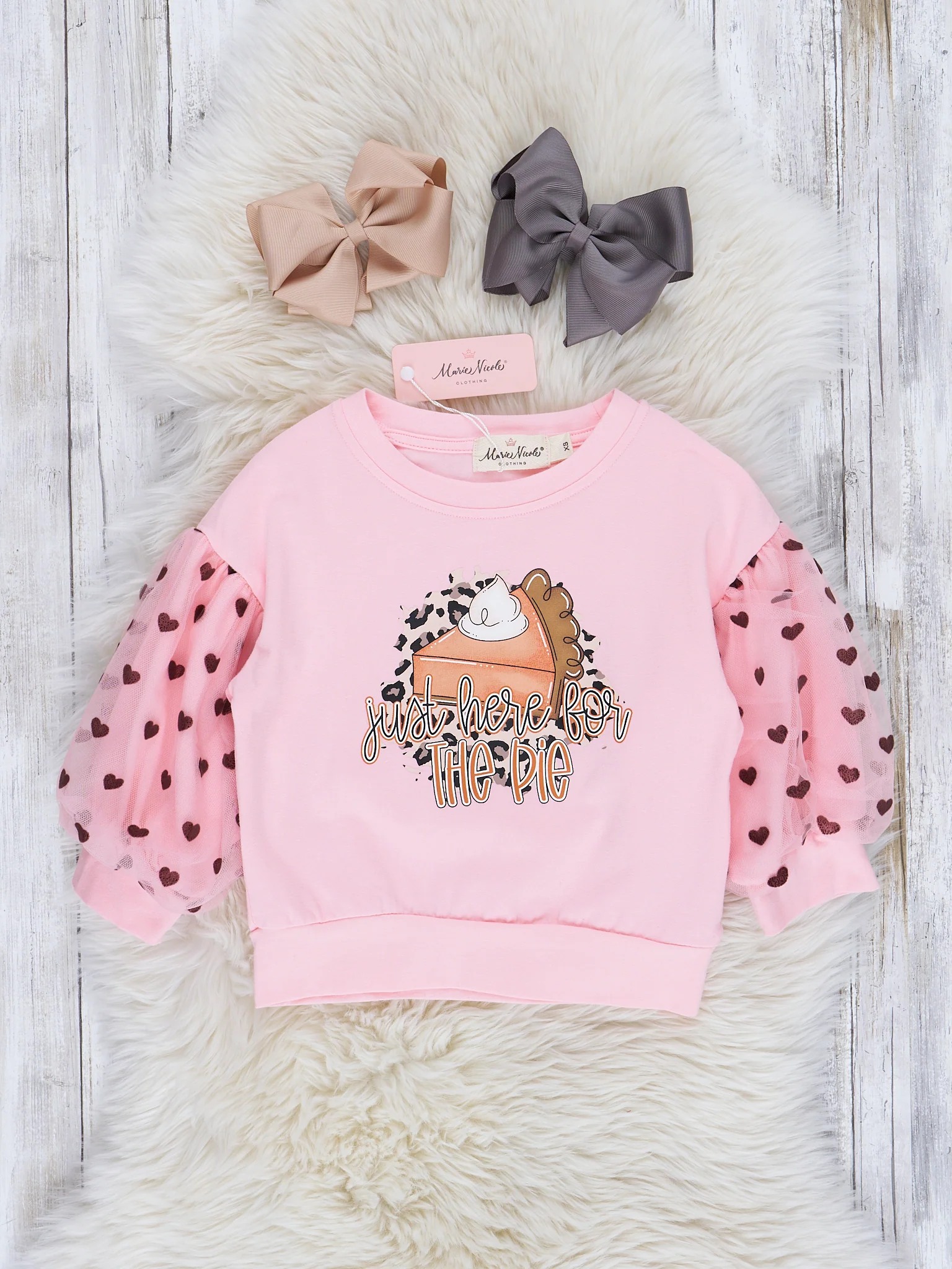 Pink & Leopard Pumpkin Pie Outfit w/ Skirt - Image 3