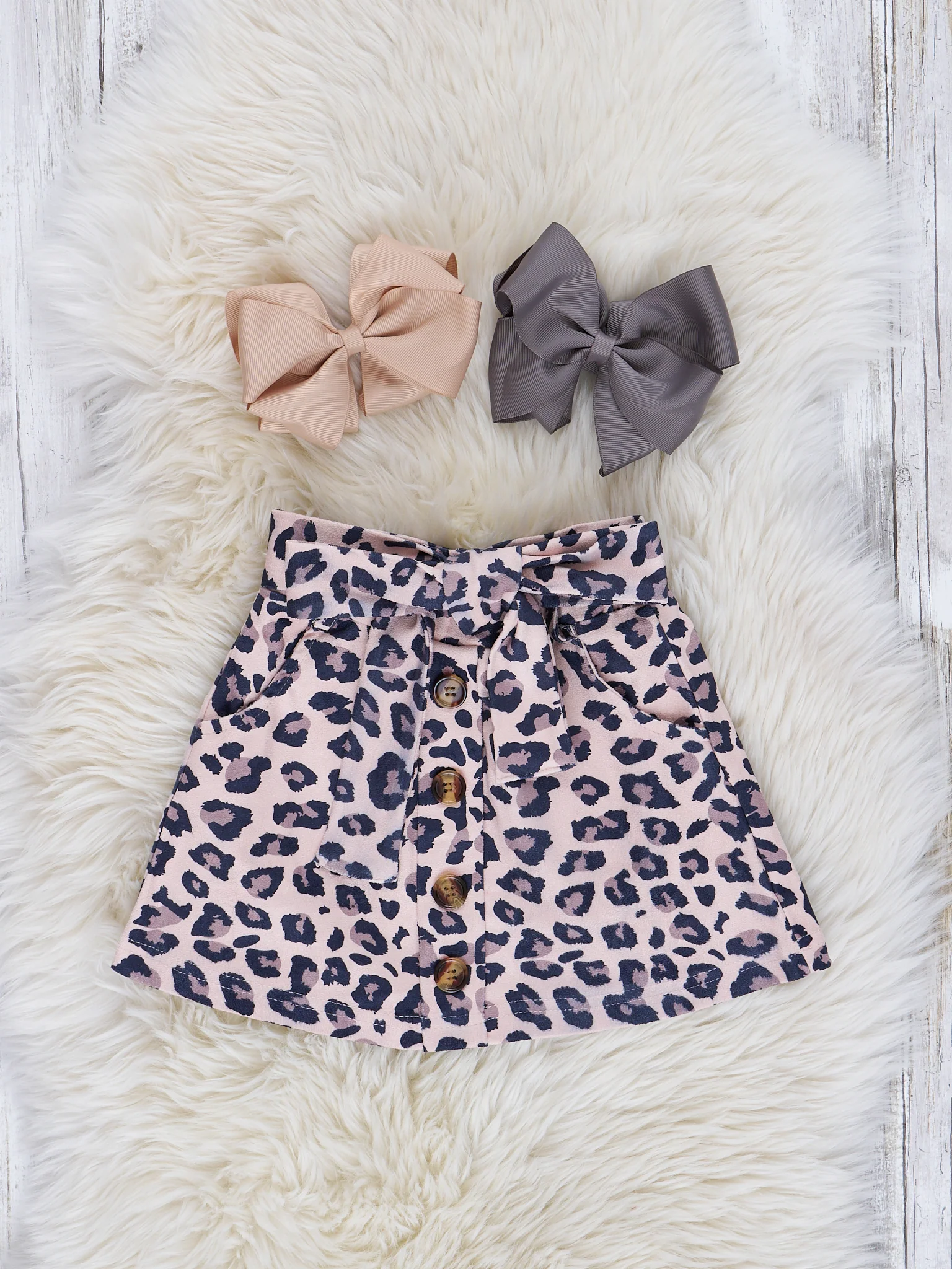Pink & Leopard Pumpkin Pie Outfit w/ Skirt - Image 4