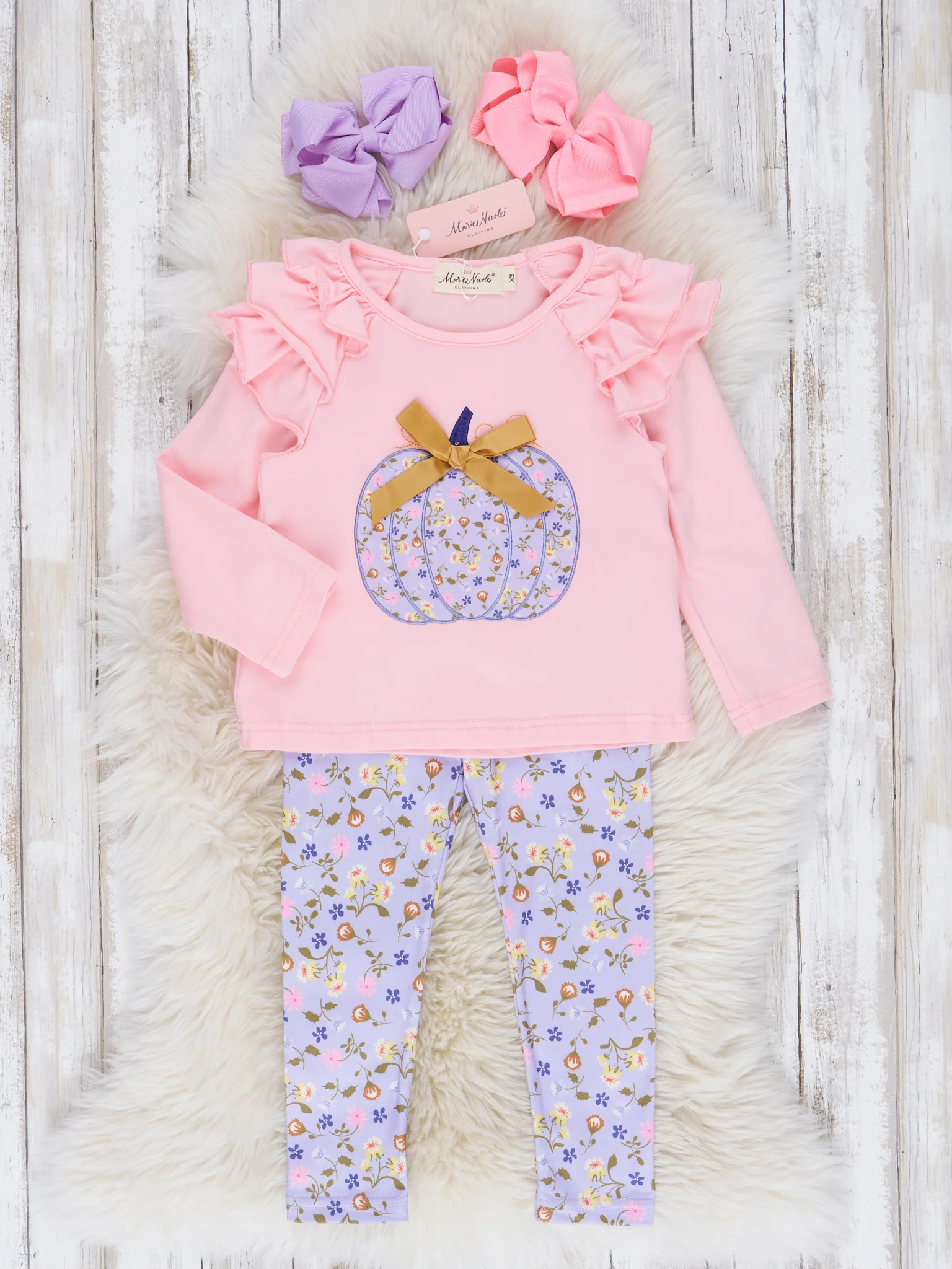 Pink & Lilac Pumpkin Ruffle Outfit