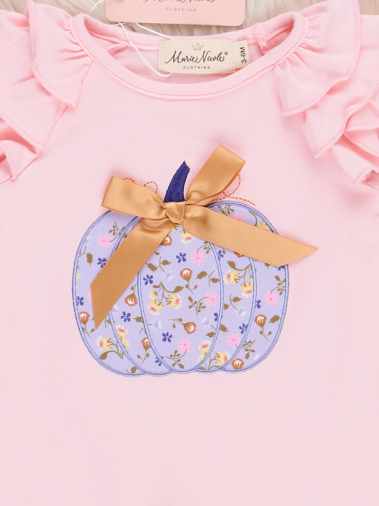 Pink & Lilac Pumpkin Ruffle Romper - Image 2