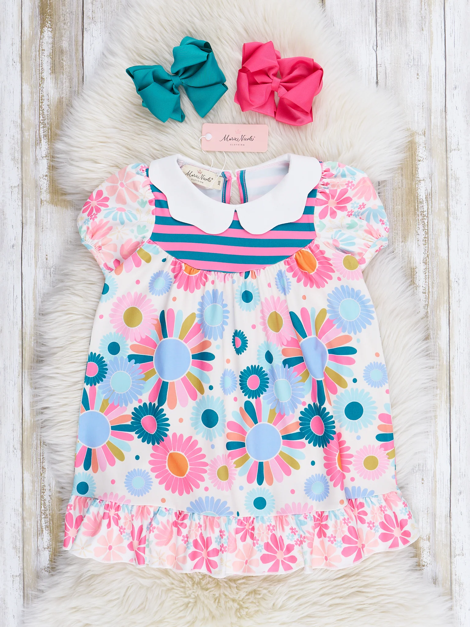 Pink & Lilac Wild Print Ruffle Dress
