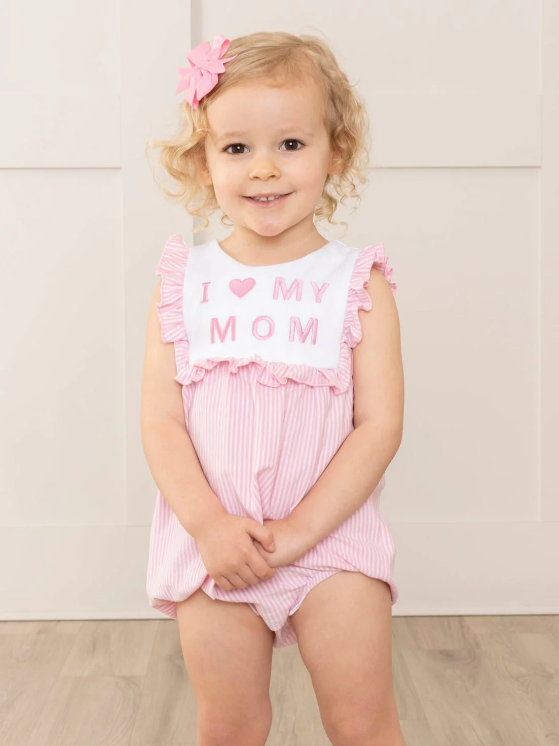 Pink Mom Love Bubble Romper