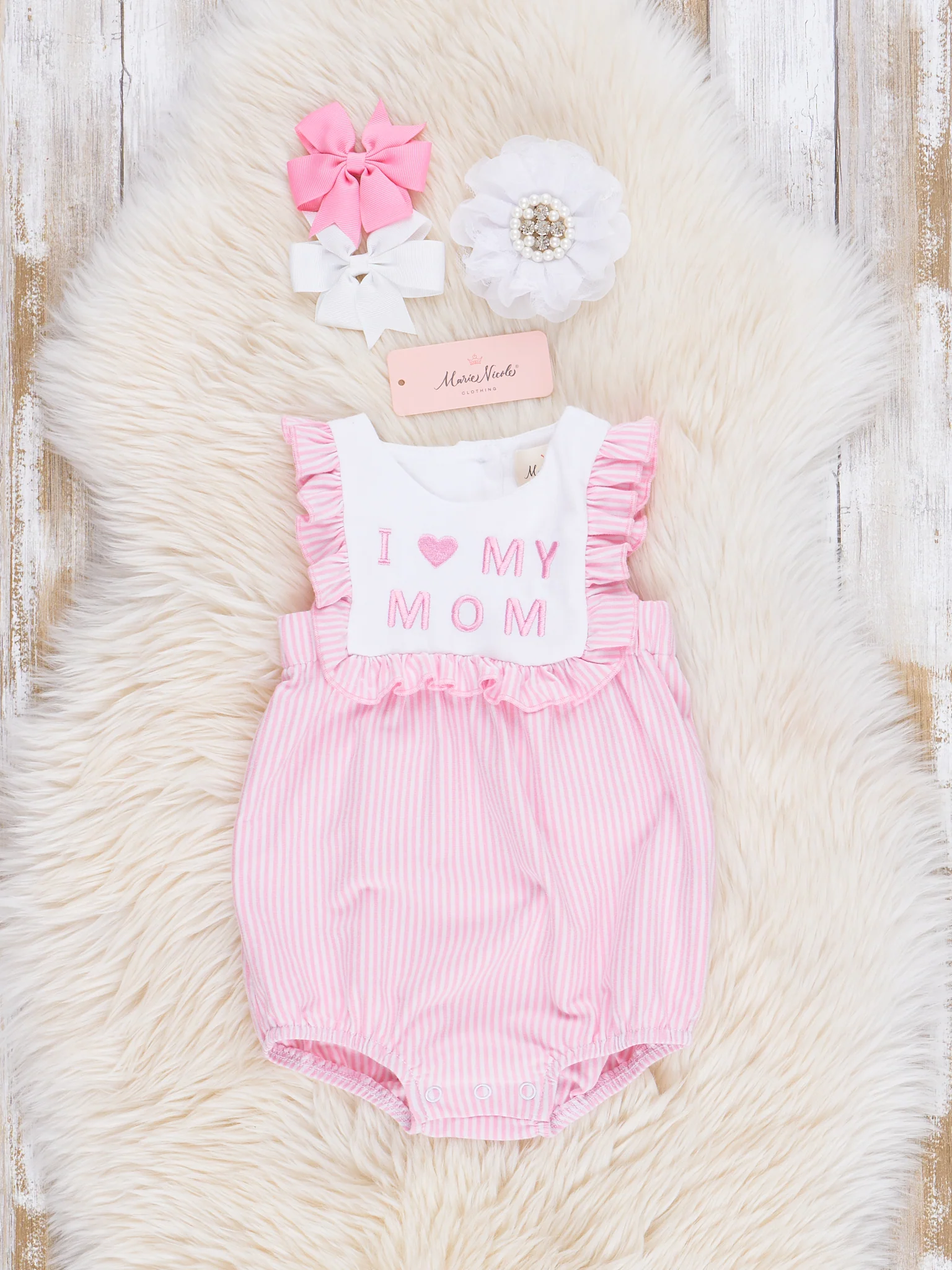 Pink Mom Love Bubble Romper - Image 2