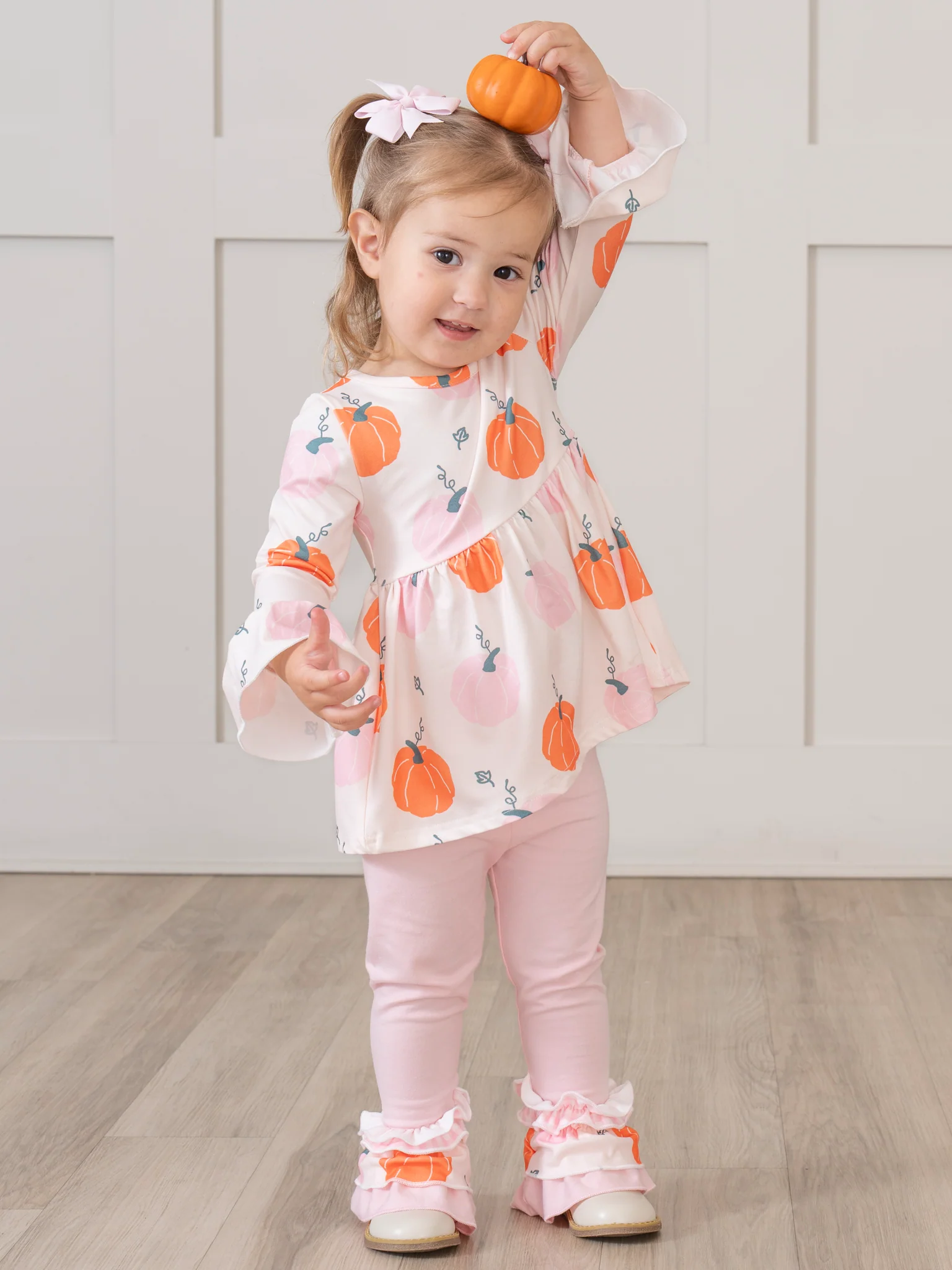 Pink & Orange Sweet Gourds Ruffle Outfit - Image 4