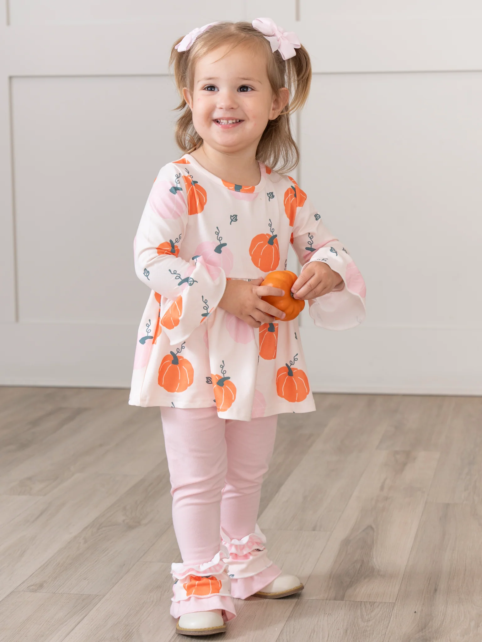 Pink & Orange Sweet Gourds Ruffle Outfit - Image 5