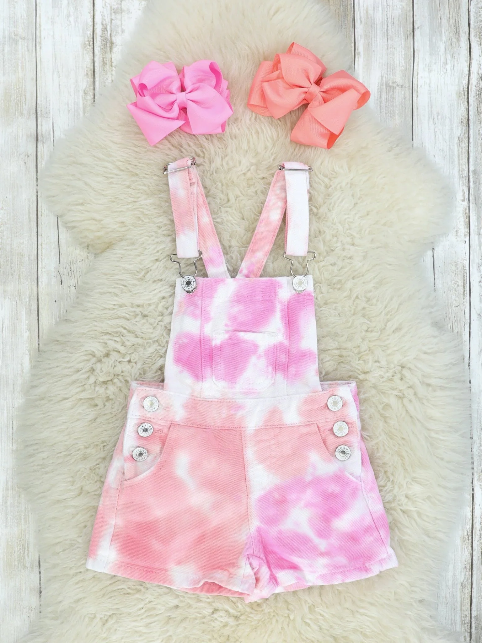 Pink & Orange Tie Dye Overalls