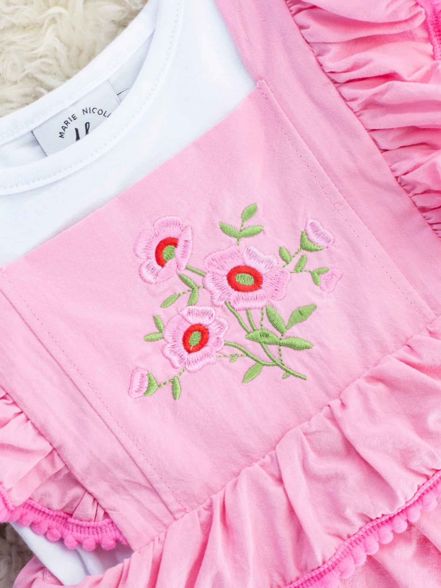 Pink Poppy Flutter Sleeve Ruffle Dress - Image 4