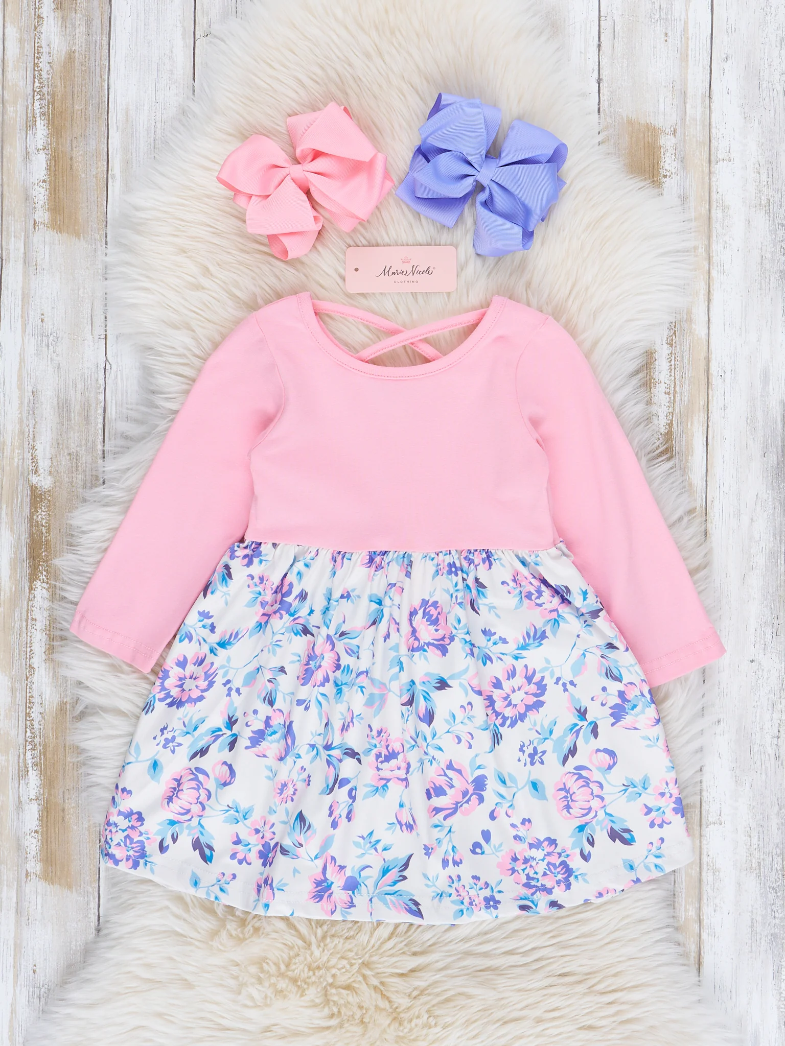 Pink & Purple Florals Dress