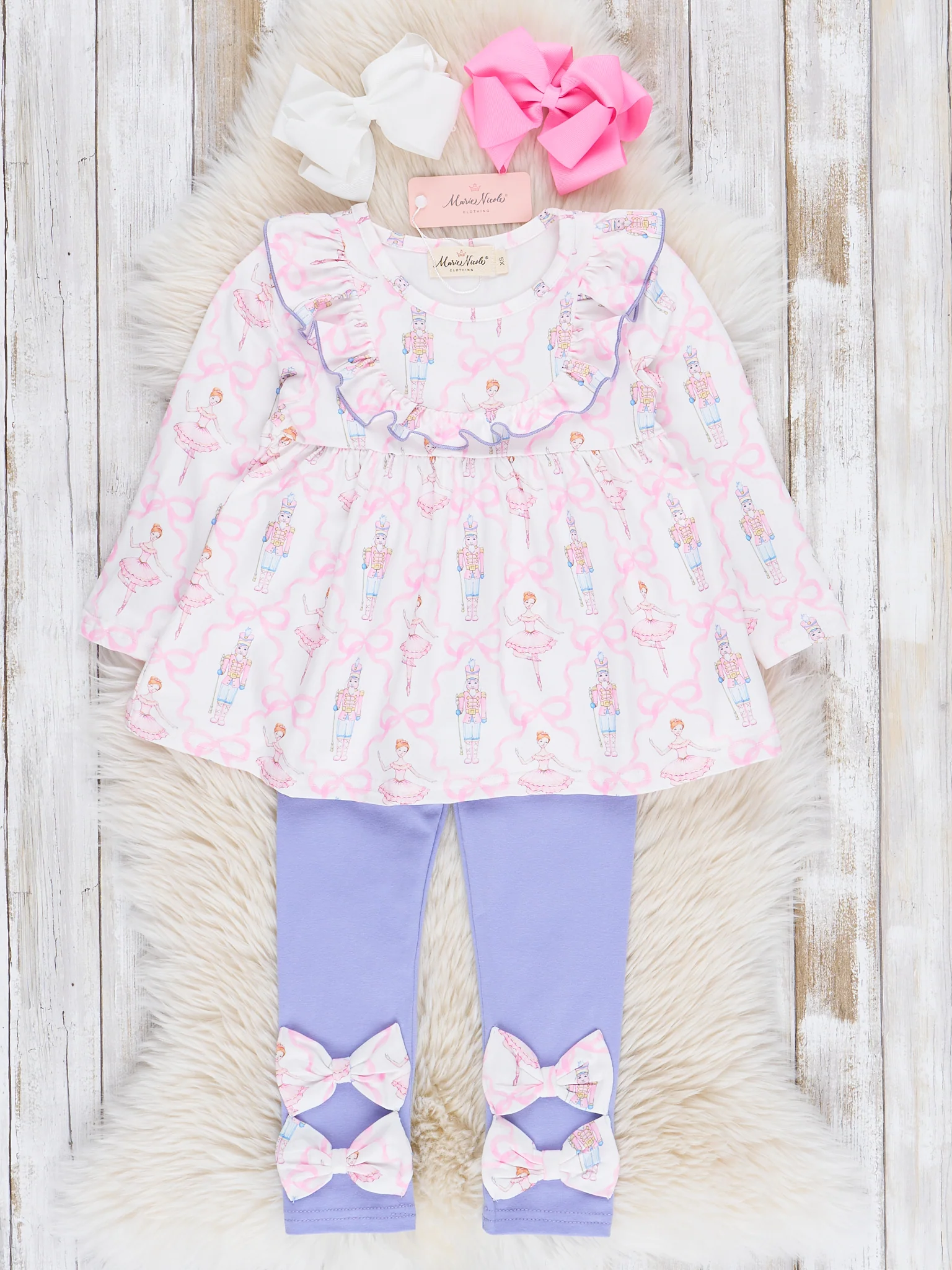 Nutcracker Bows Ruffle Outfit