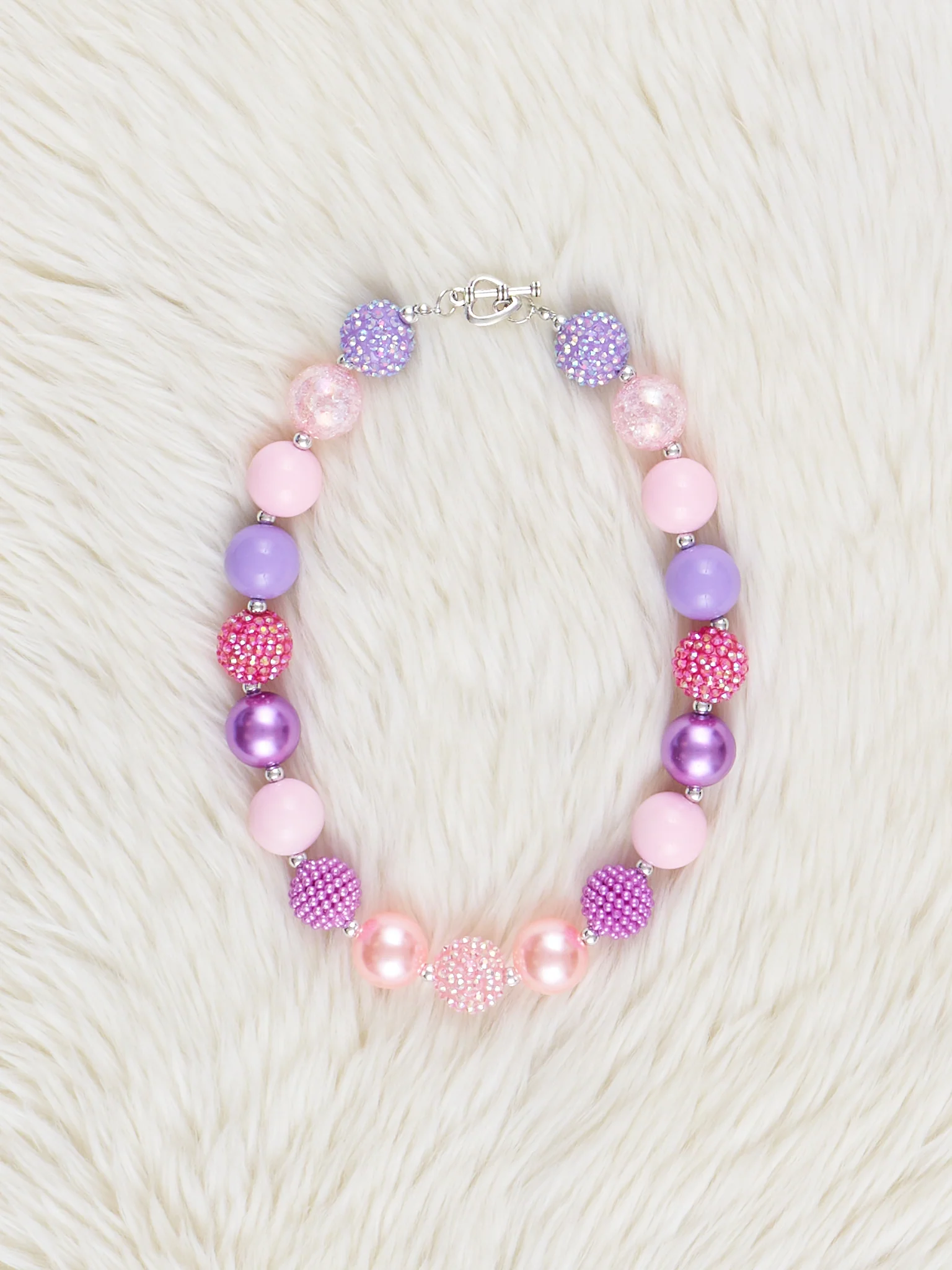 Pink & Purple Sparkle Bubblegum Necklace