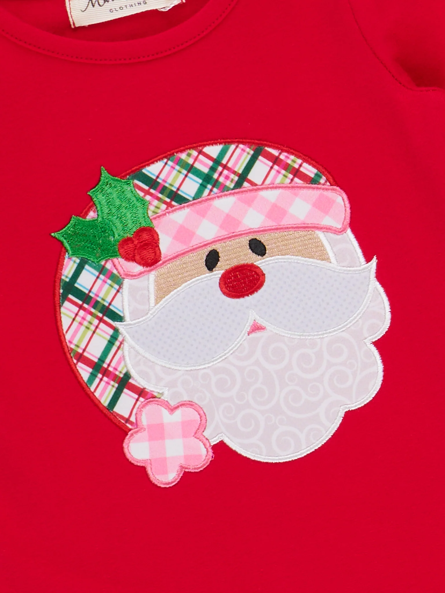 Pink & Red Santa Plaid Ruffle Romper - Image 2