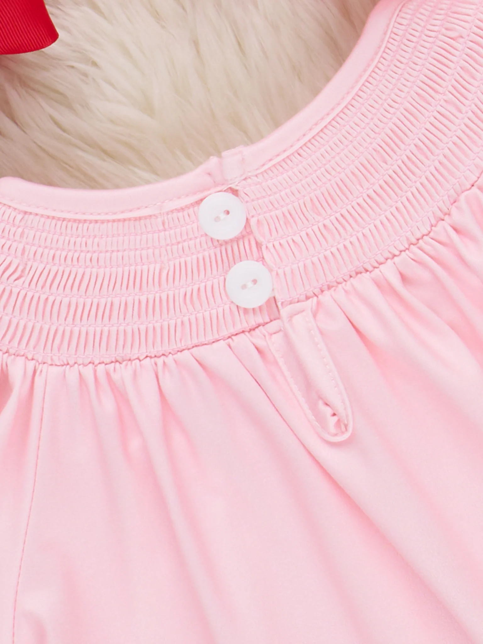 Pink & Red Smocked Gingerbread House Ruffle Dress - Image 2