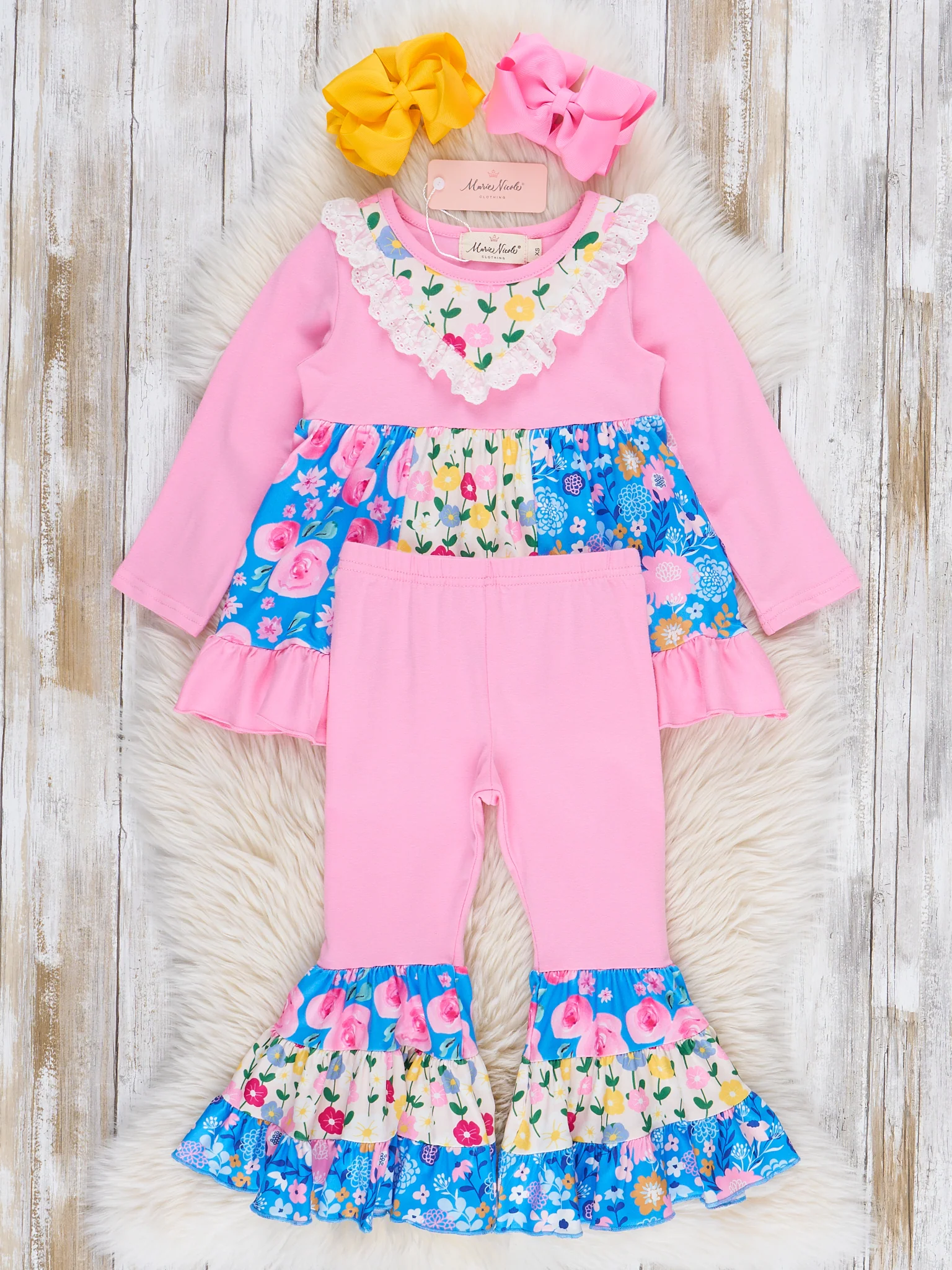 Pink Rose Garden Ruffle Outfit - Image 3