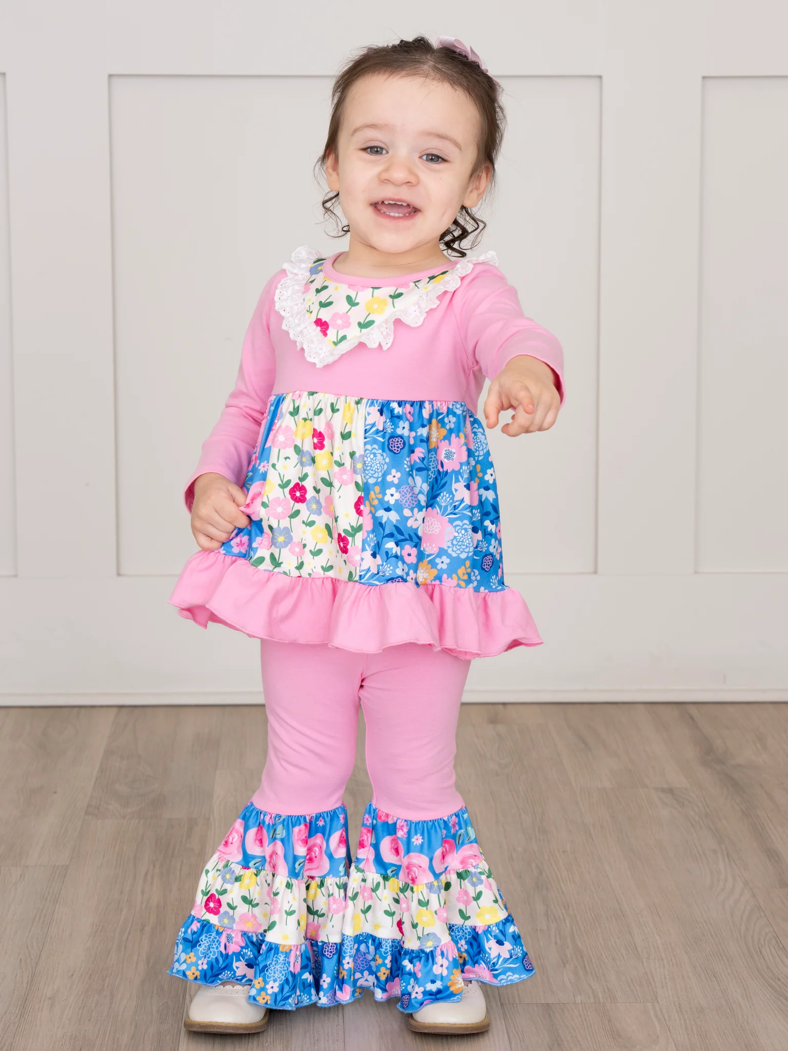 Pink Rose Garden Ruffle Outfit - Image 5