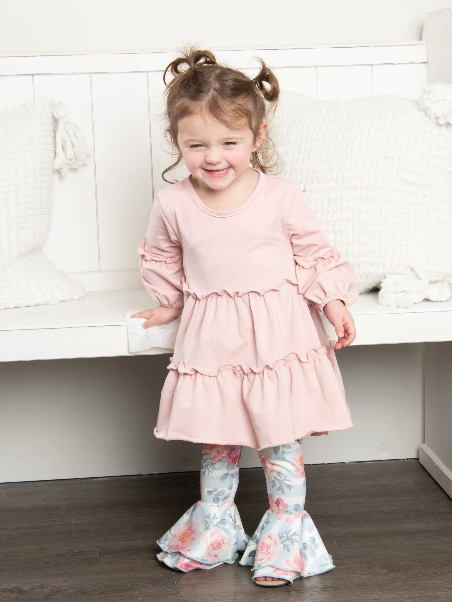 Pink Rose Tiered Bell Bottoms - Image 4