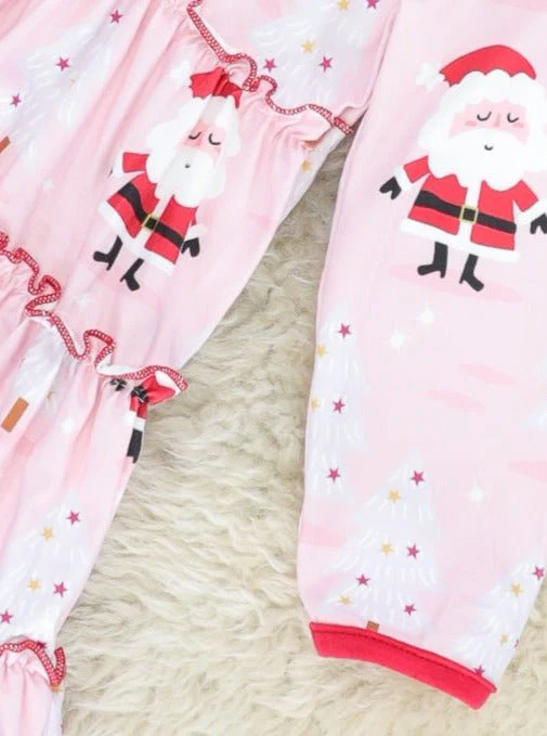 Pink Santa Tiered Ruffle Dress - Image 2
